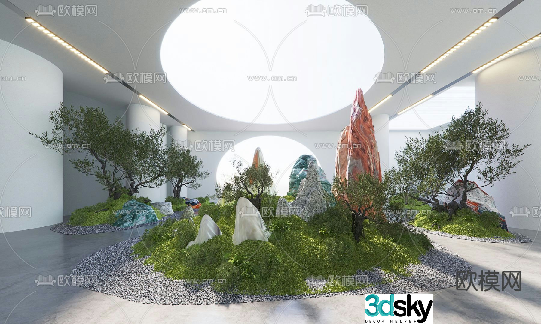 Indoor landscape landscaping landscape stone 3d model