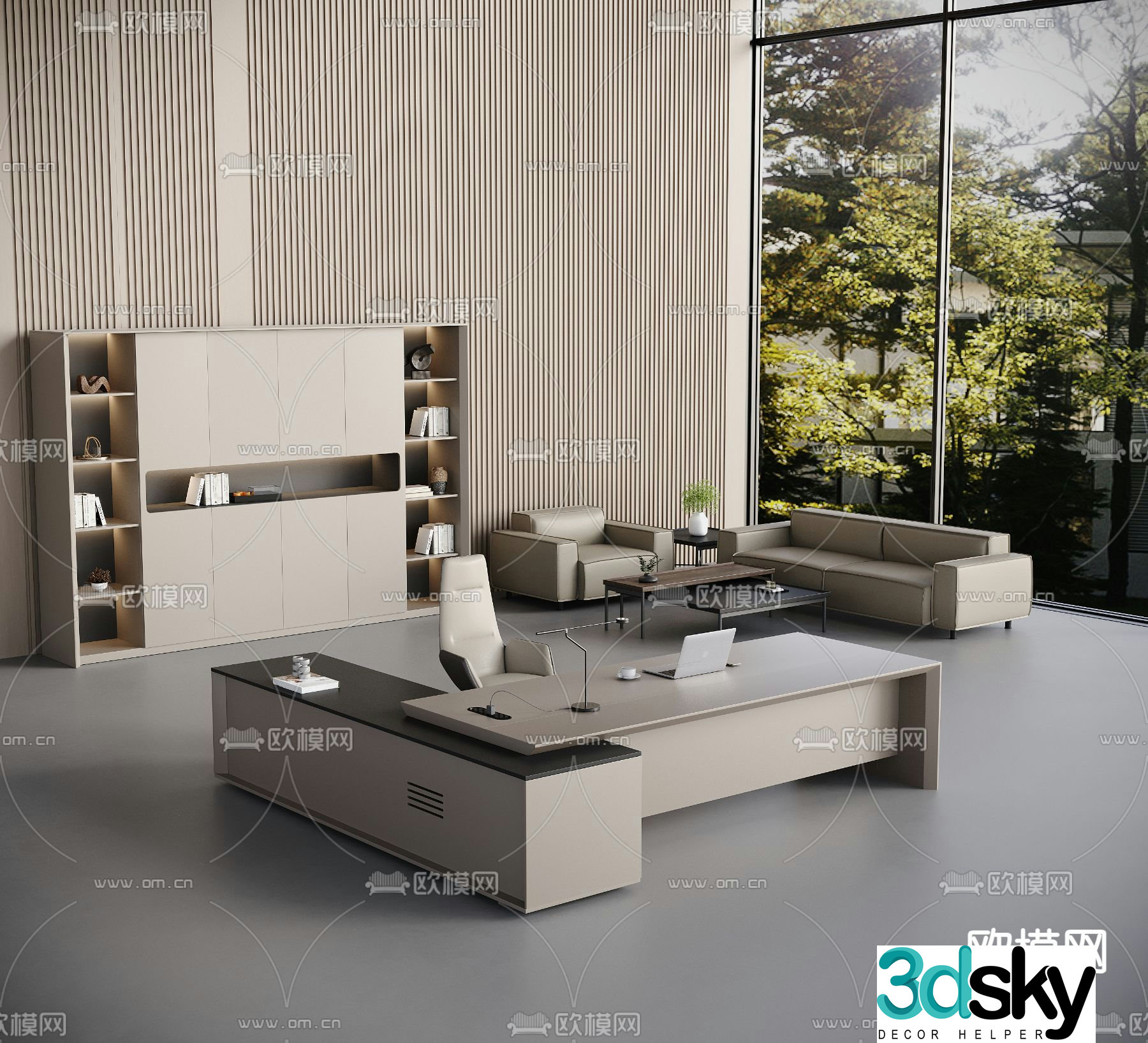 Desk desk boss desk 3d model