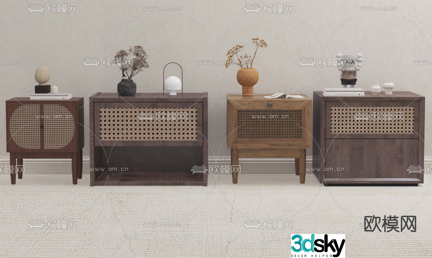 wabi-sabi bedside table 3d model