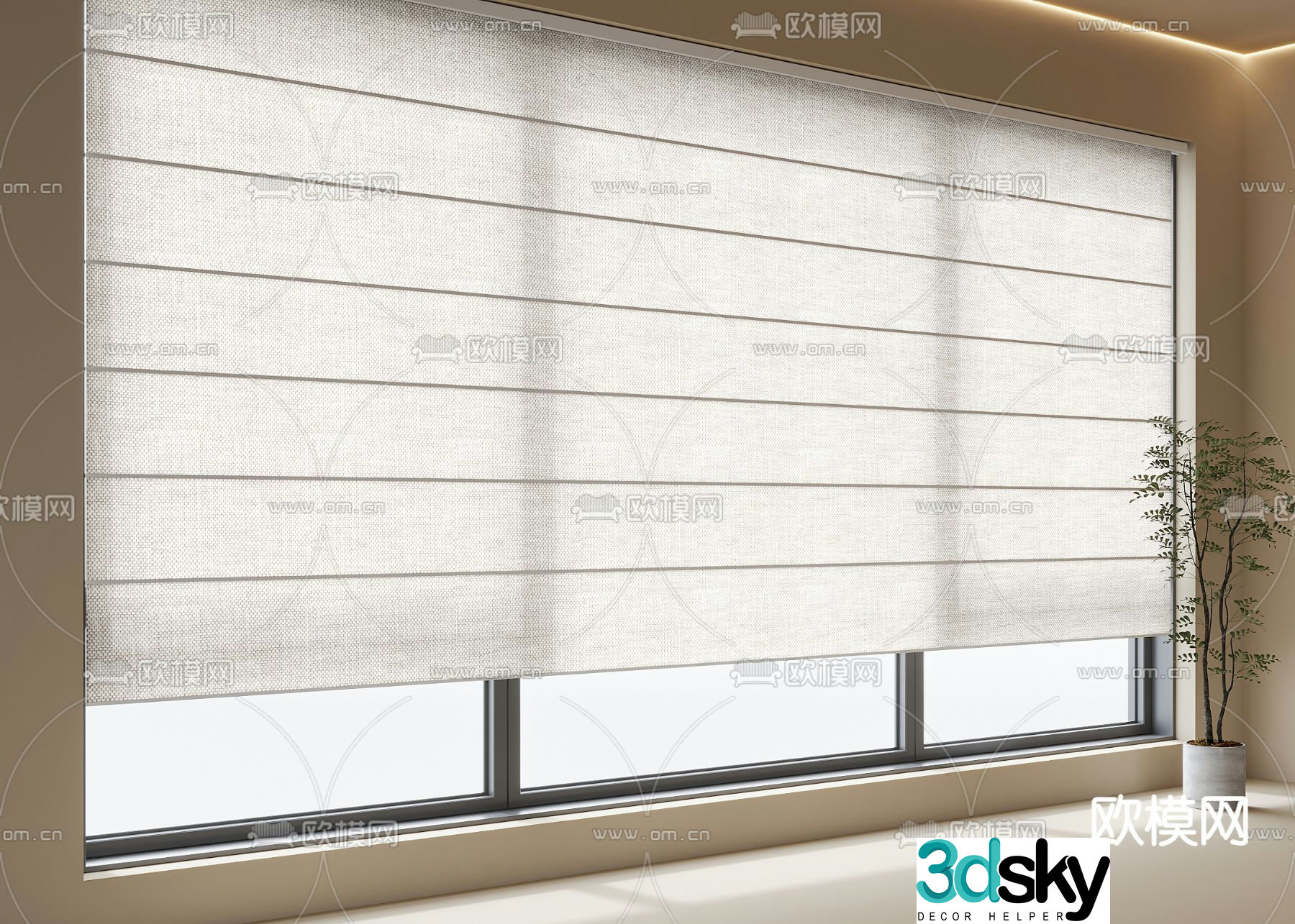 Modern curtains Dream curtains Blackout curtains 3D model