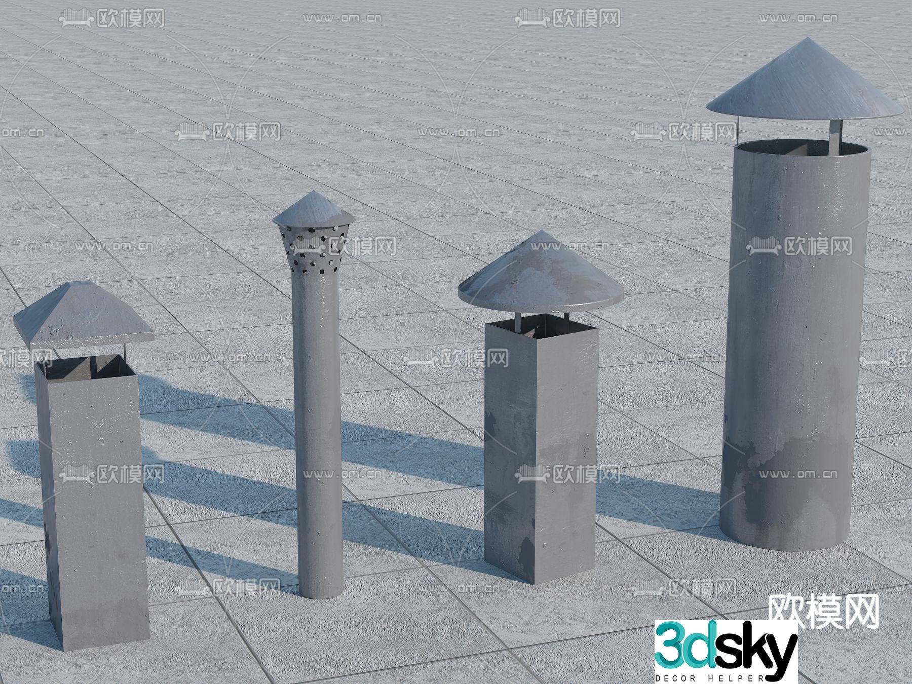 Roof chimney chimney mouth 3d model