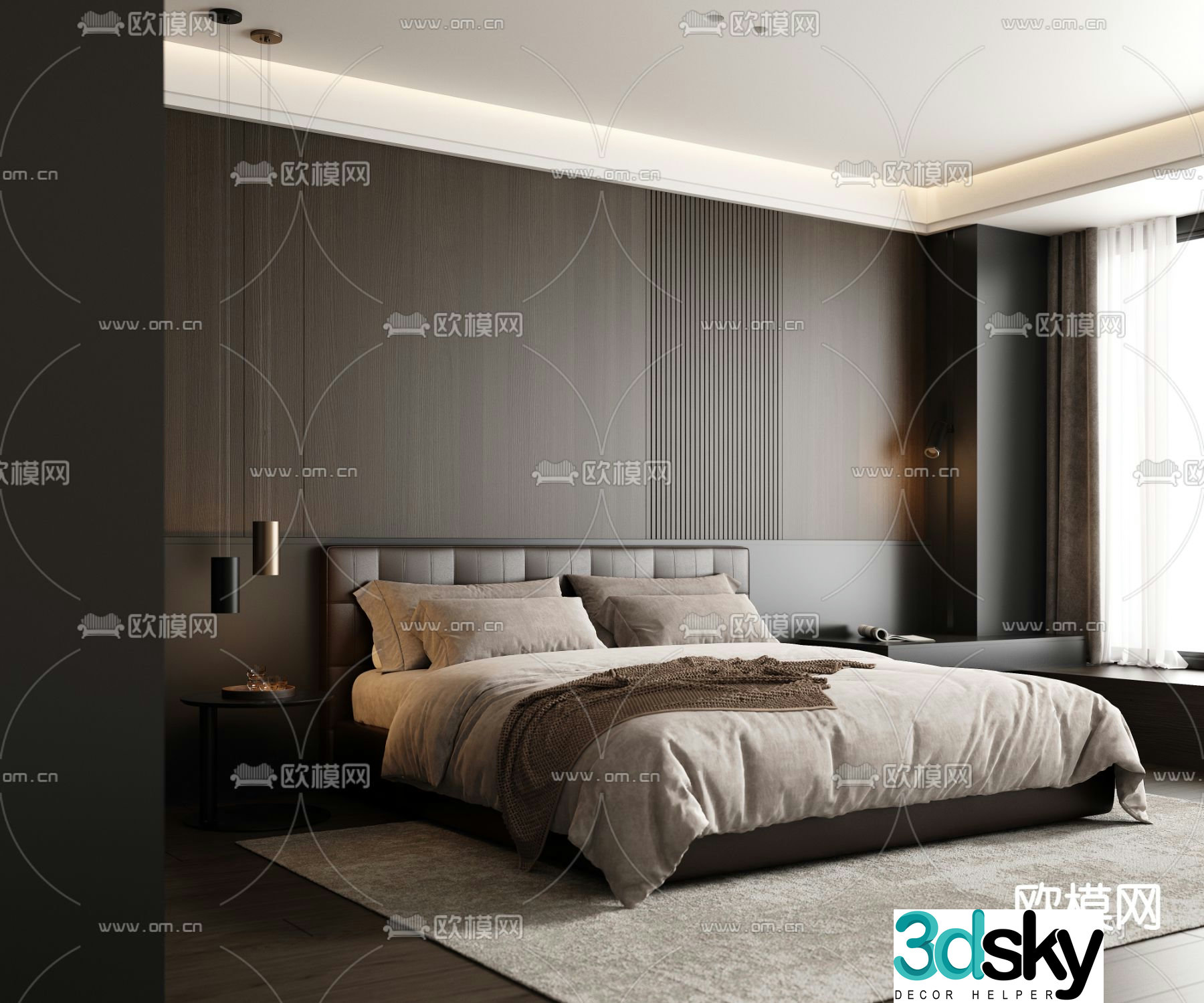 Modern bedroom Master bedroom Master room 3d model