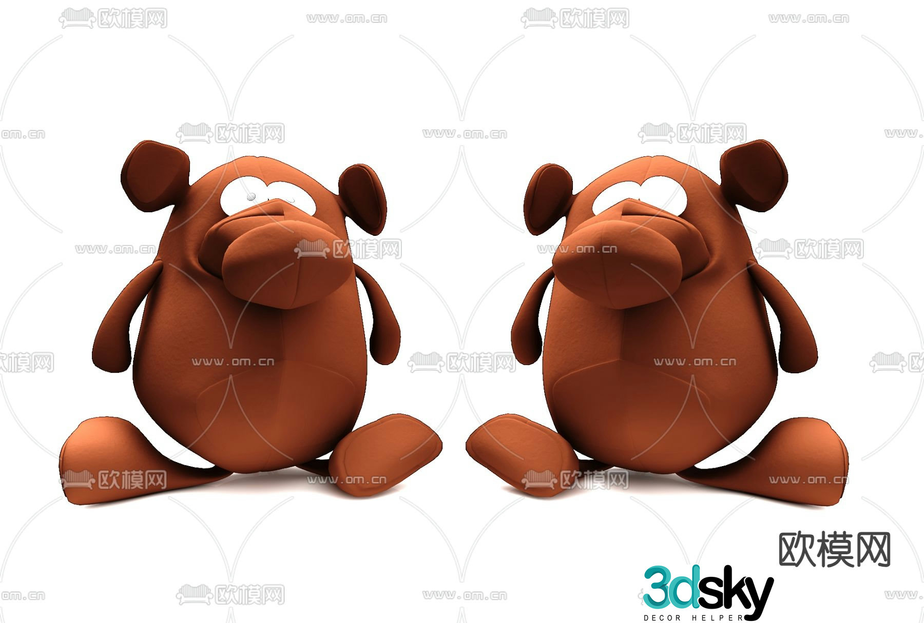 Doll plush toy 3d model