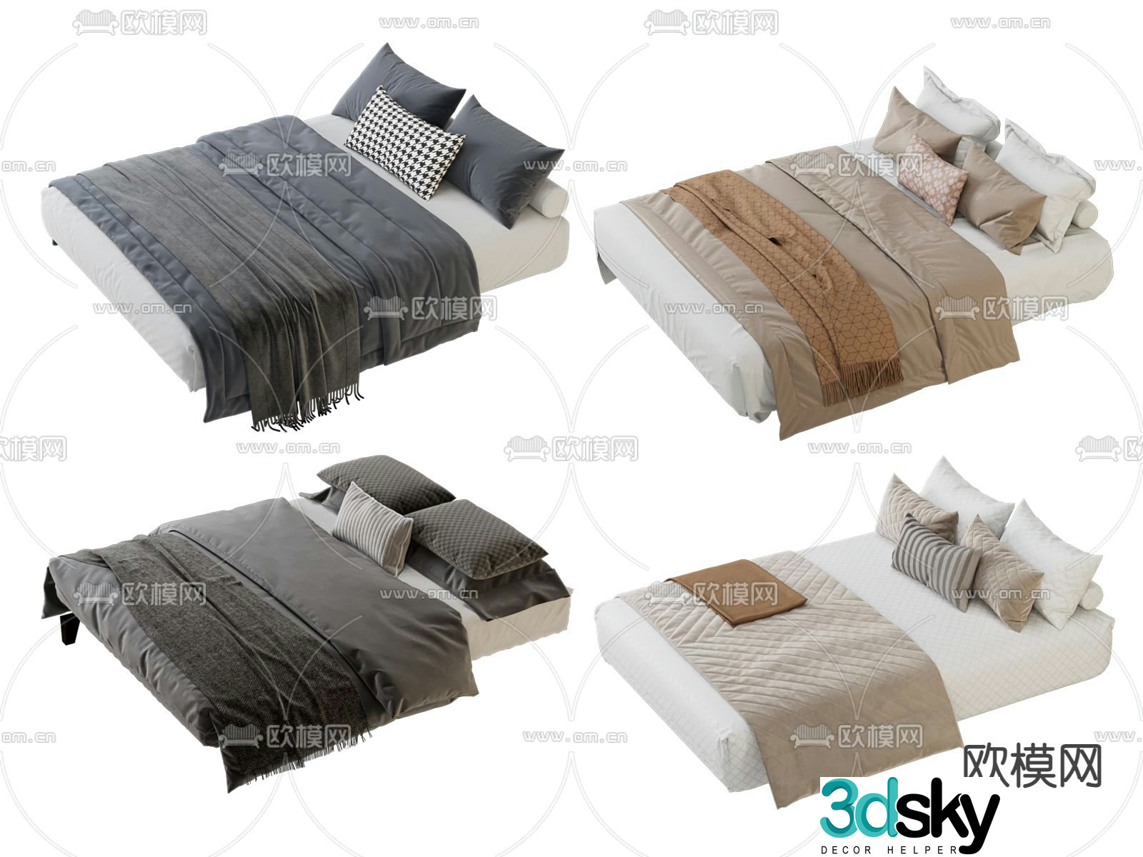 Nordic mattress bedding quilt quilt 3d model