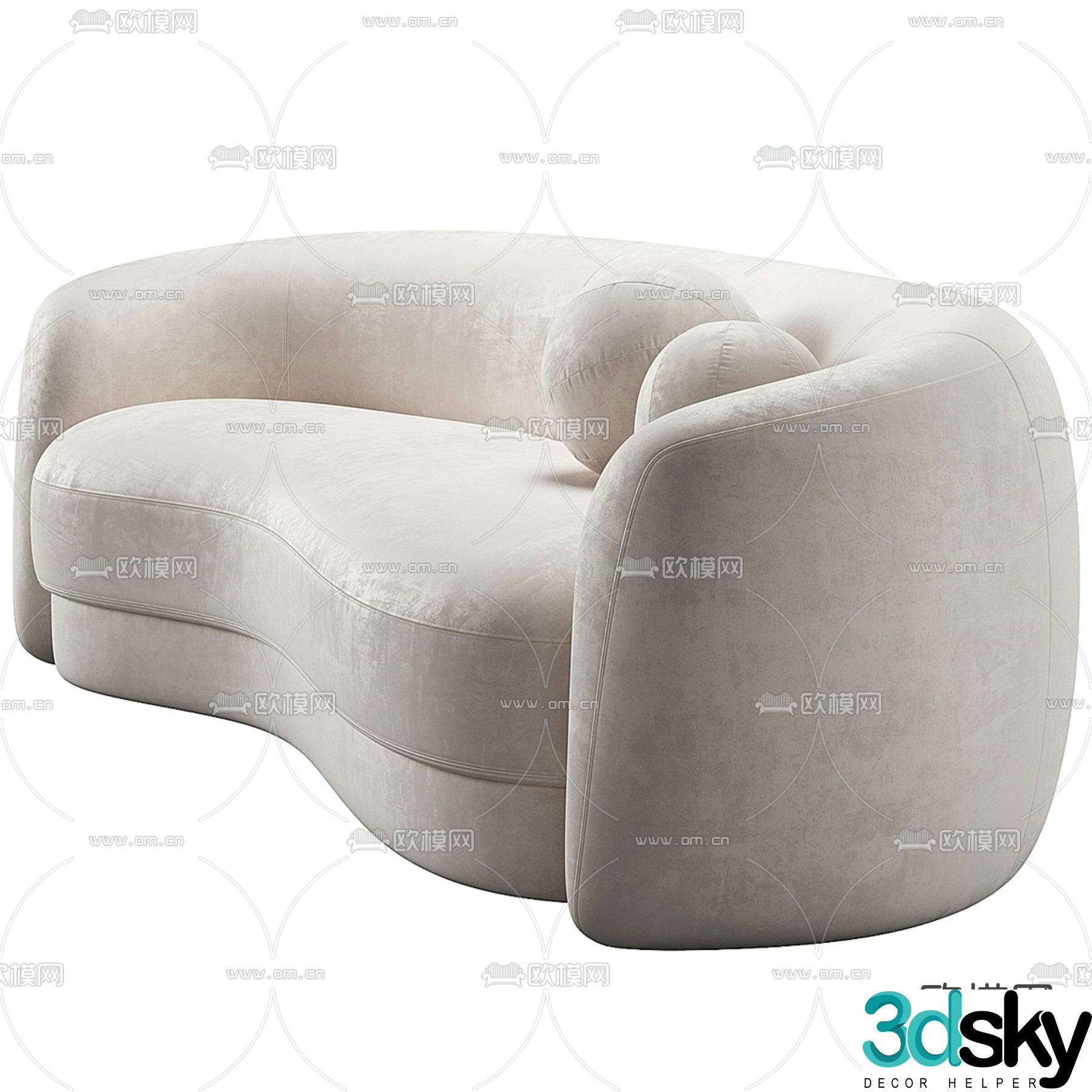 Special shaped sofa curved sofa 3d model