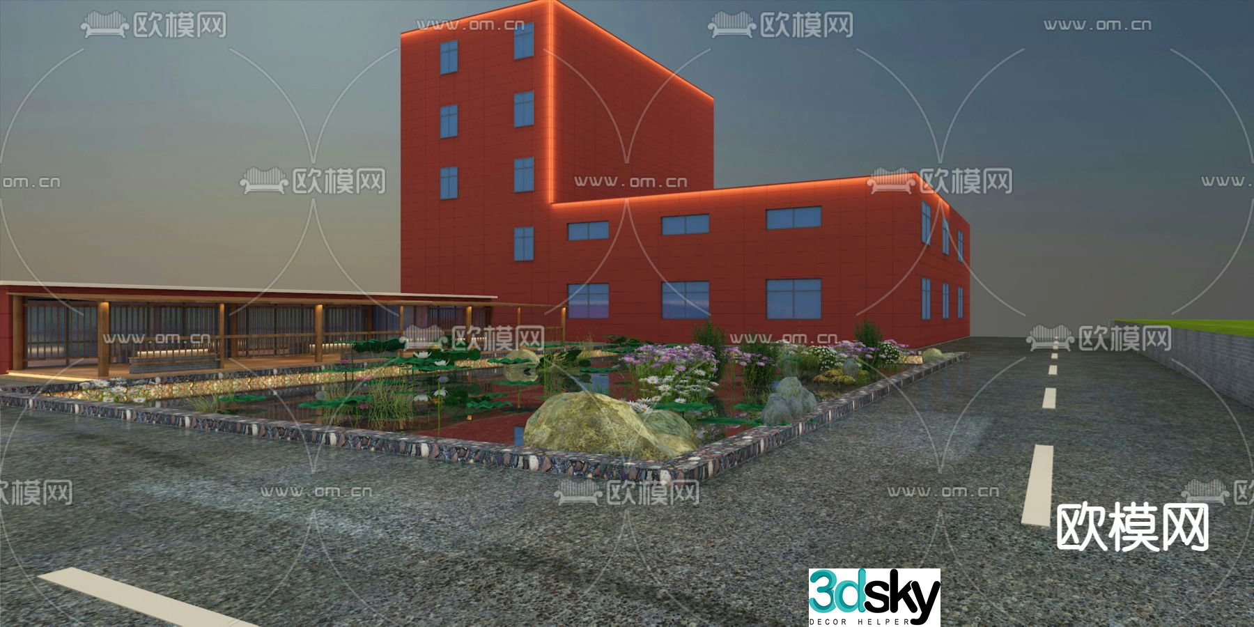 Outdoor corridor 3D model