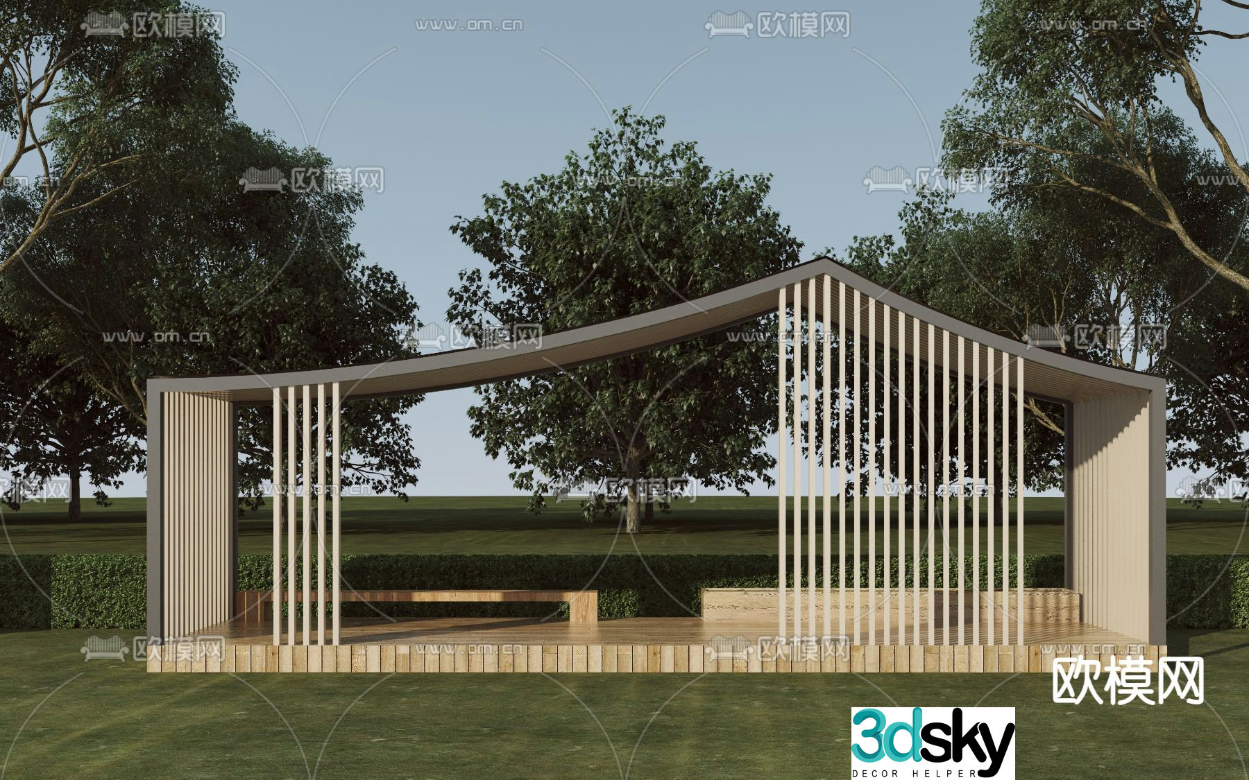 New Chinese style pavilion leisure pavilion 3D model