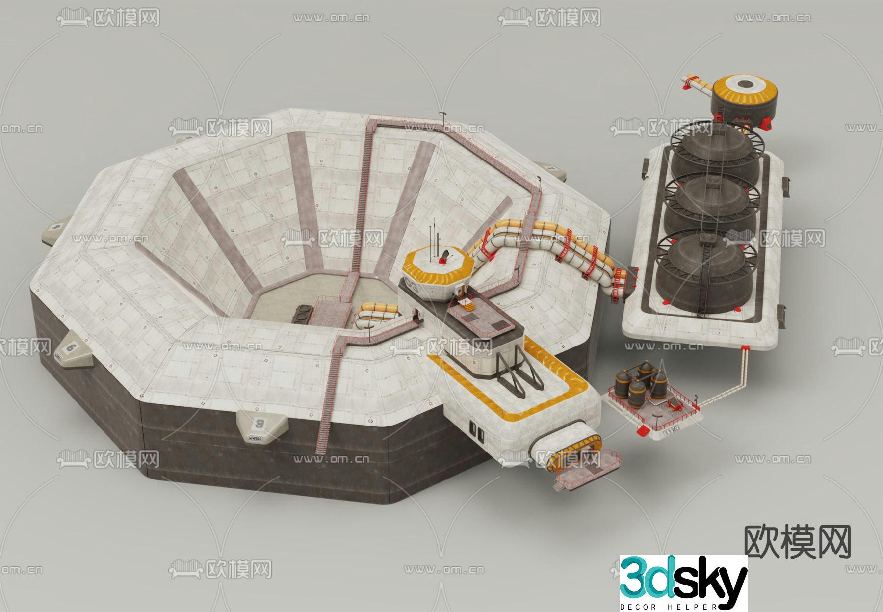 Moon base 3d model