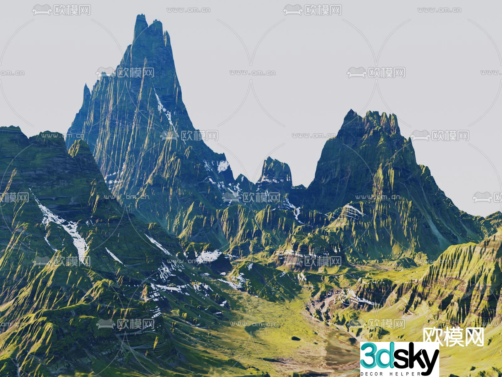 mountains mountain peaks mountain ridge 3d model