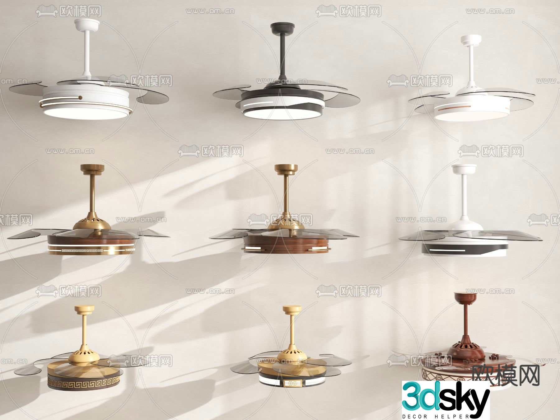 fan light ceiling fan light 3d model