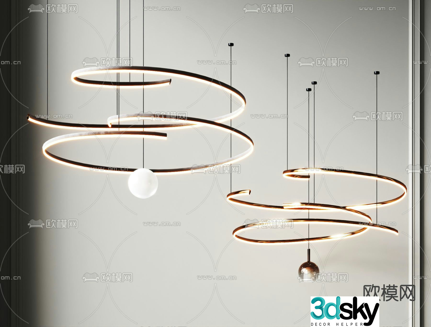 Modern chandelier art chandelier 3d model