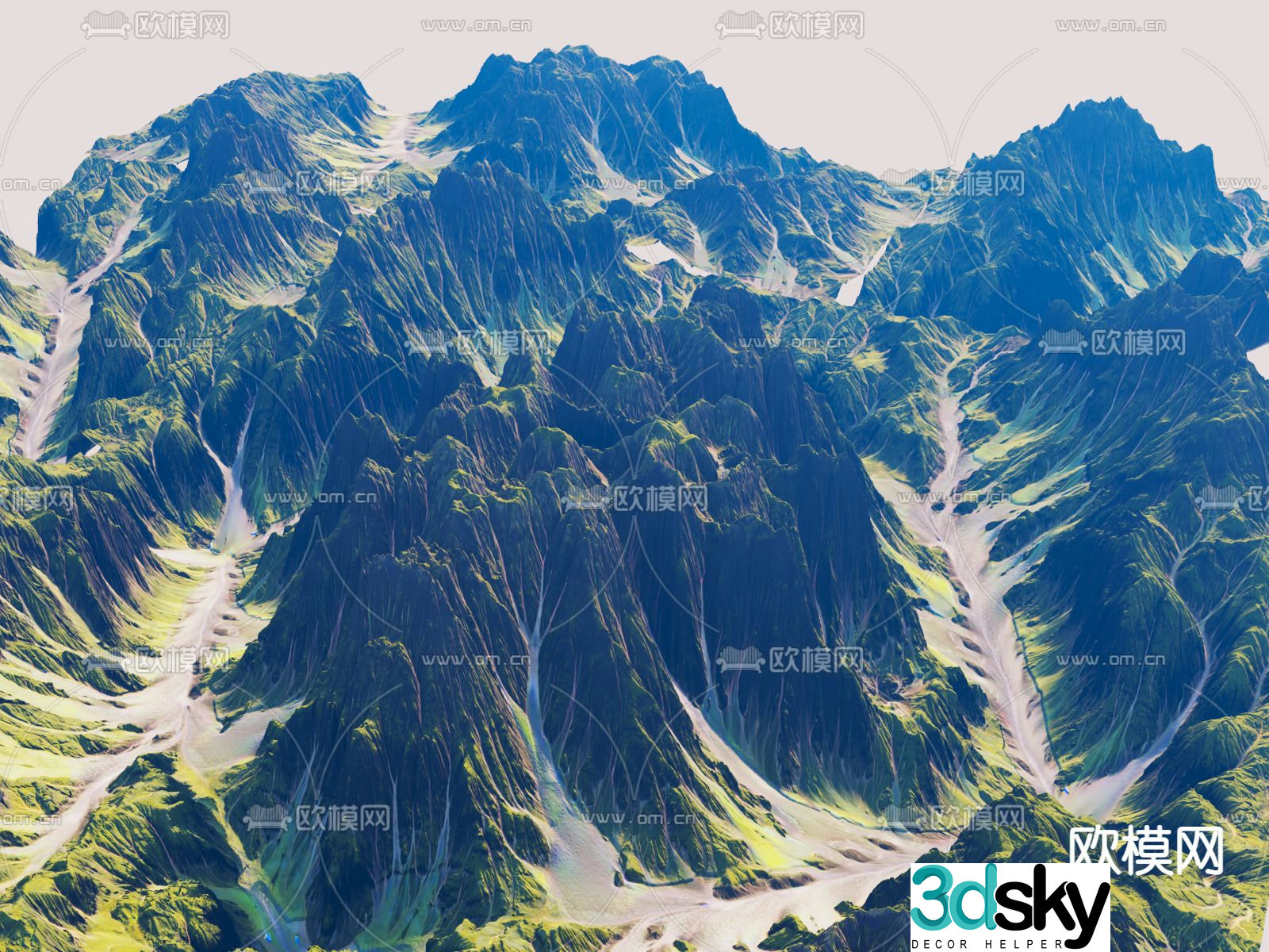 mountains mountain peaks mountain ridge 3d model