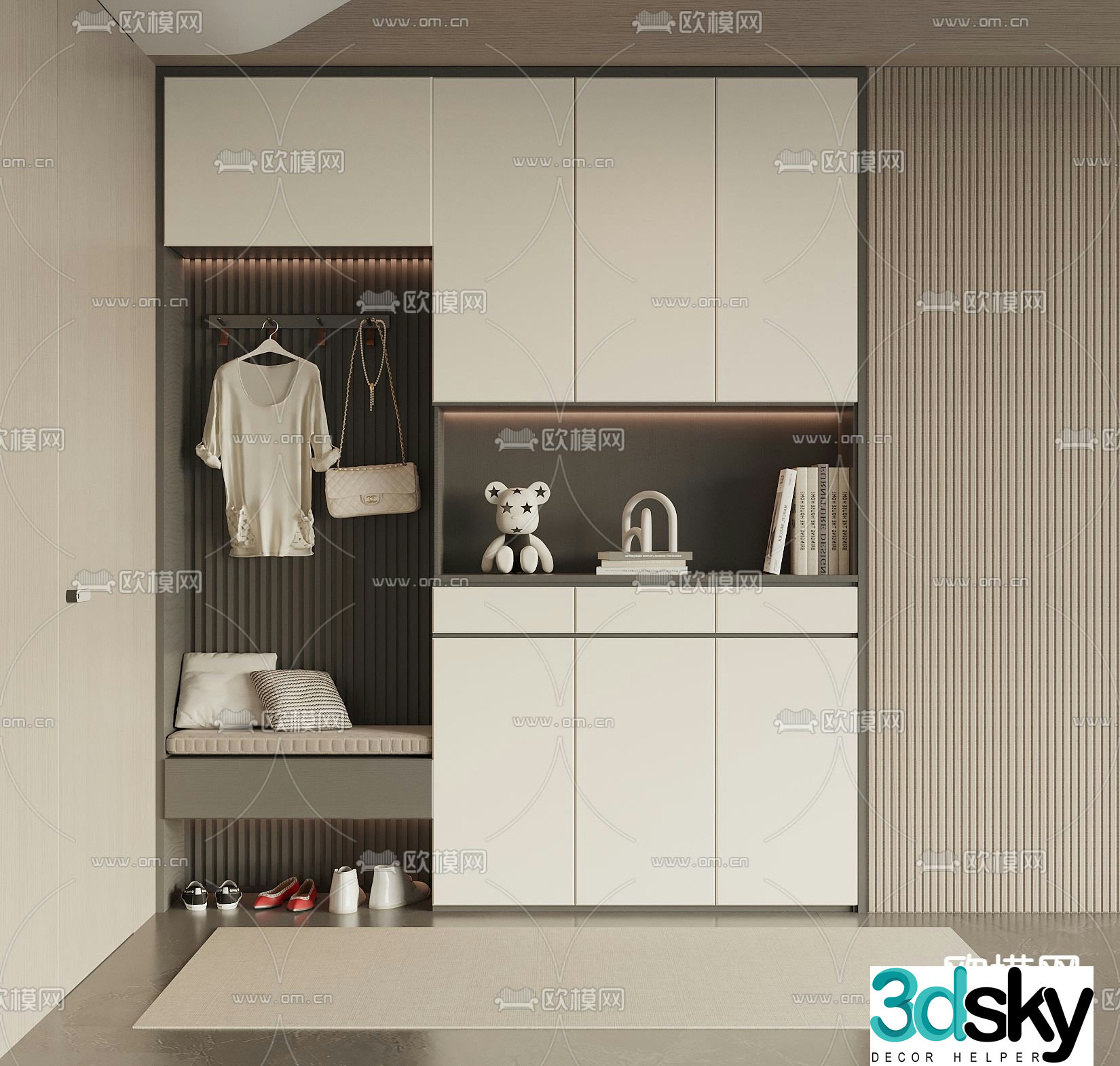 Entrance shoe cabinet 3D model