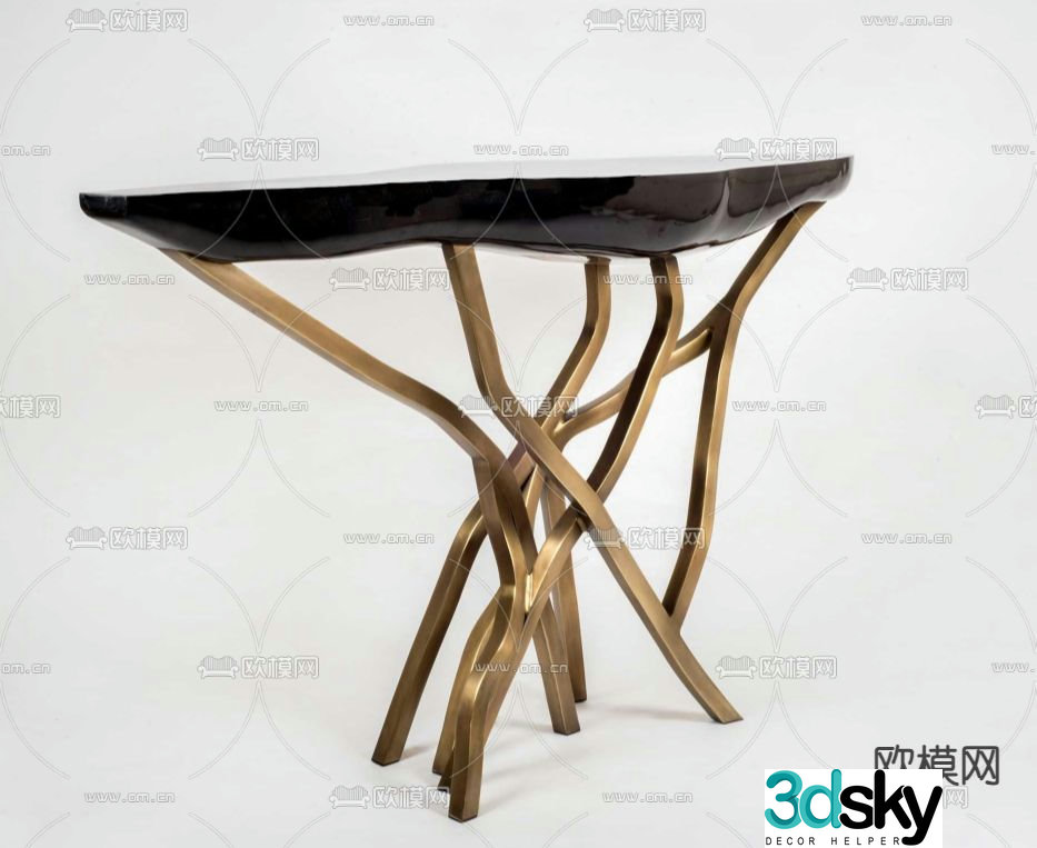 Acacia Console Table End Scene Platform 3D Model