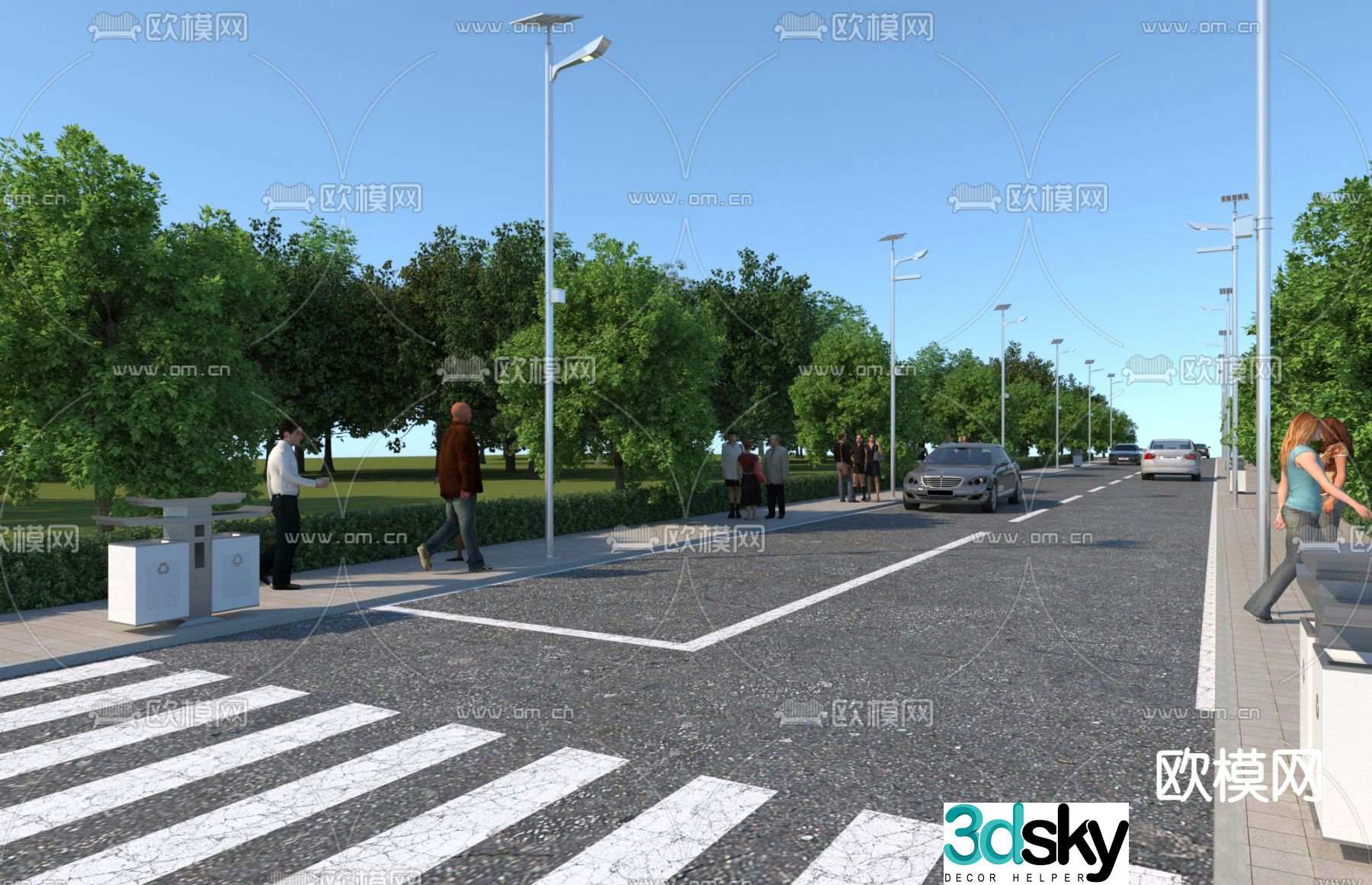 city â€‹â€‹road highway landscape 3d model