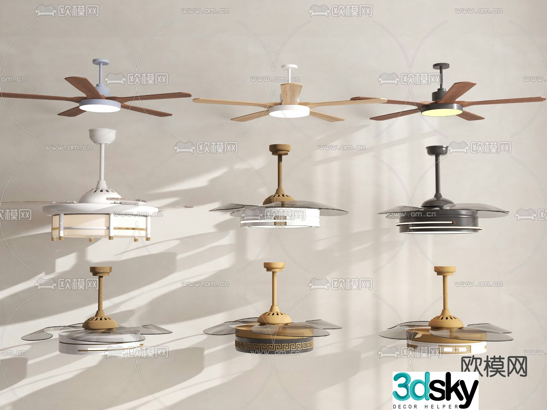 fan light ceiling fan light 3d model