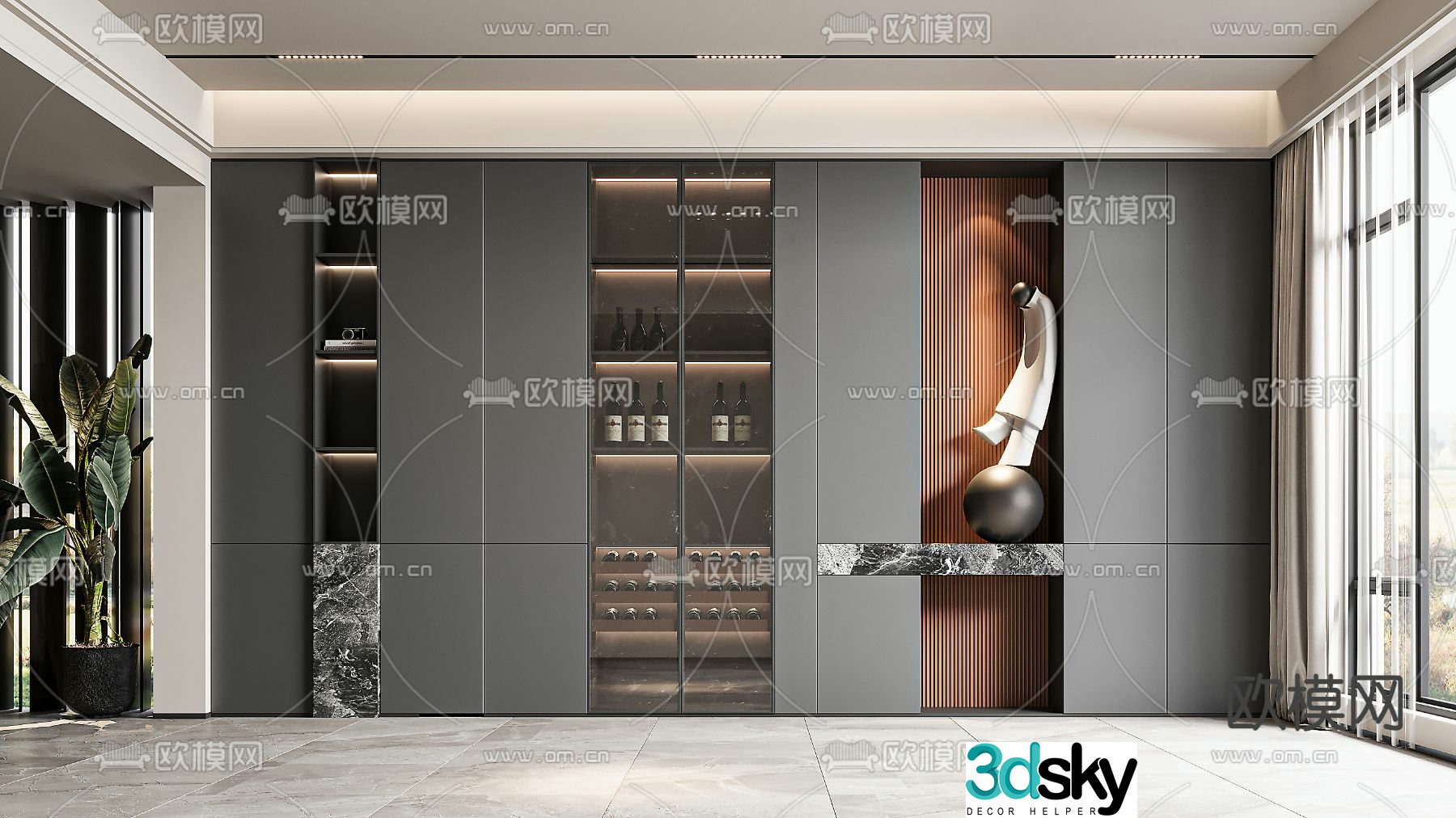 Italian wine cabinet 3D model