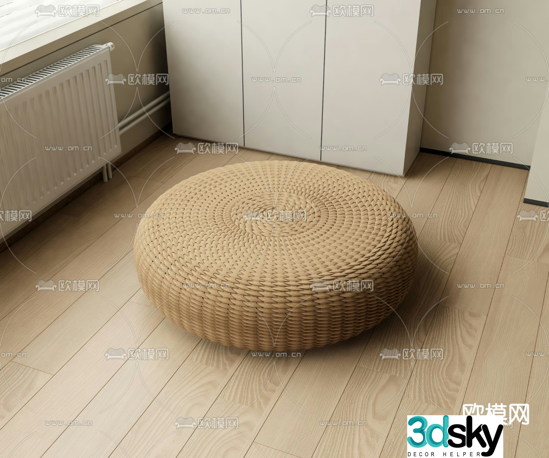 New Chinese futon cushion 3d model
