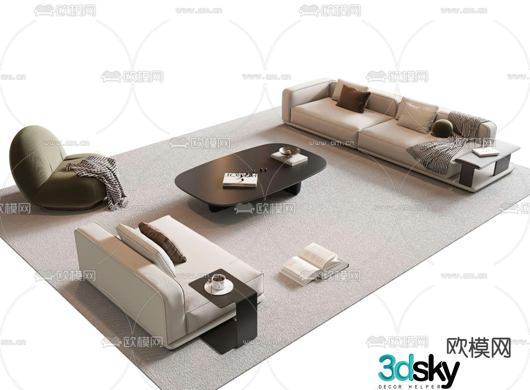 Modern sofa modular sofa 3d model