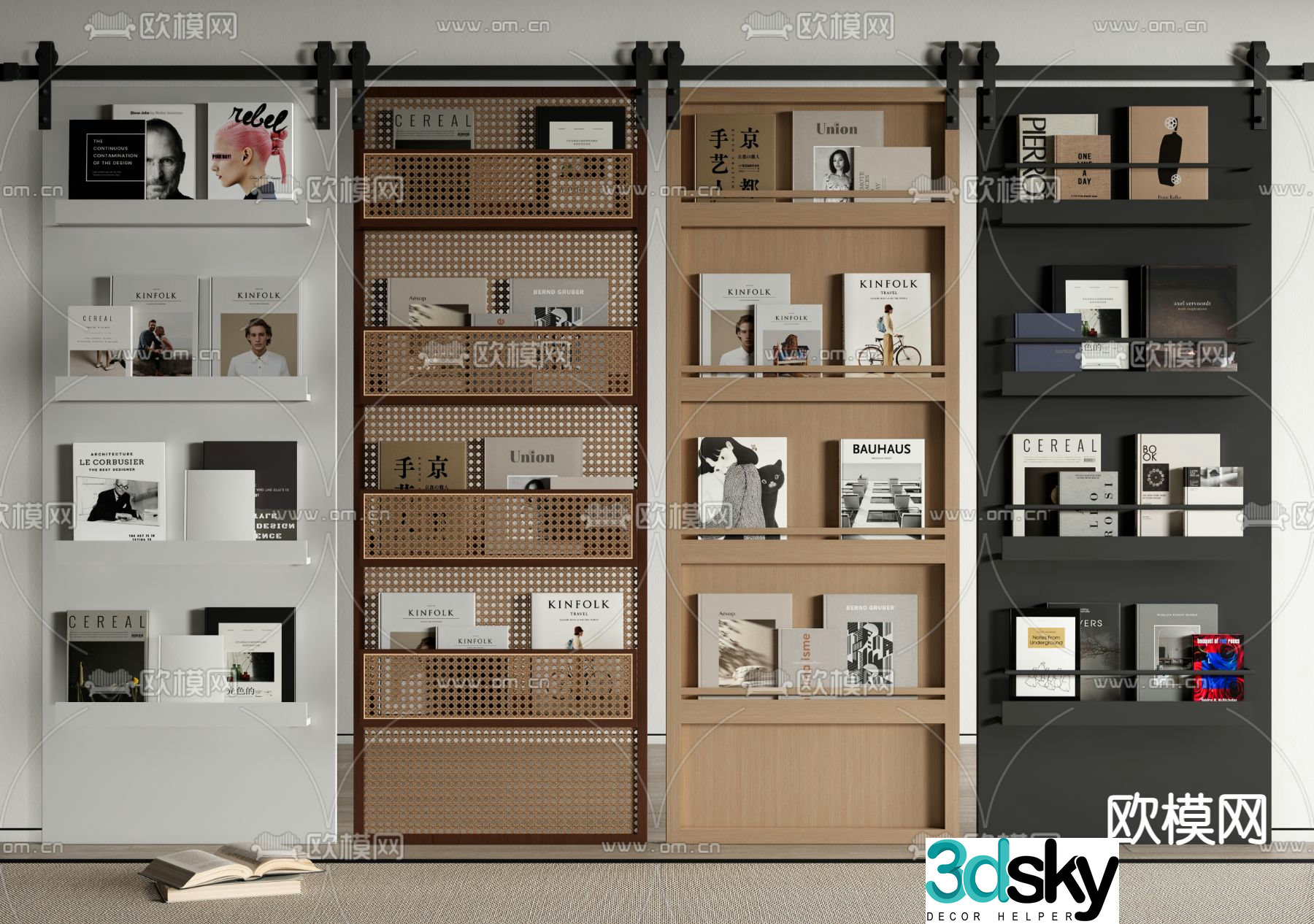 bookshelf magazine rack 3d model
