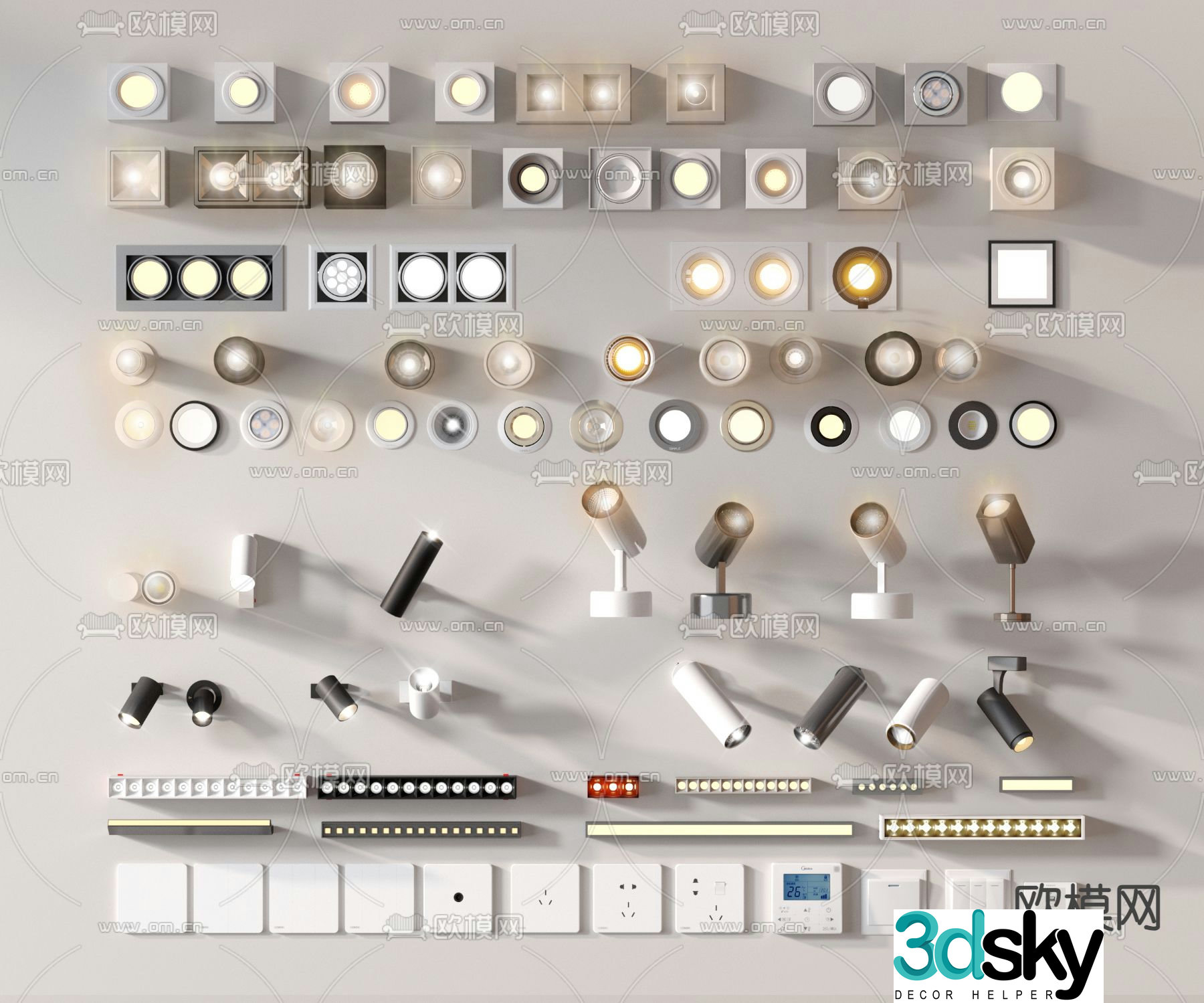 Modern downlight spotlight 3d model