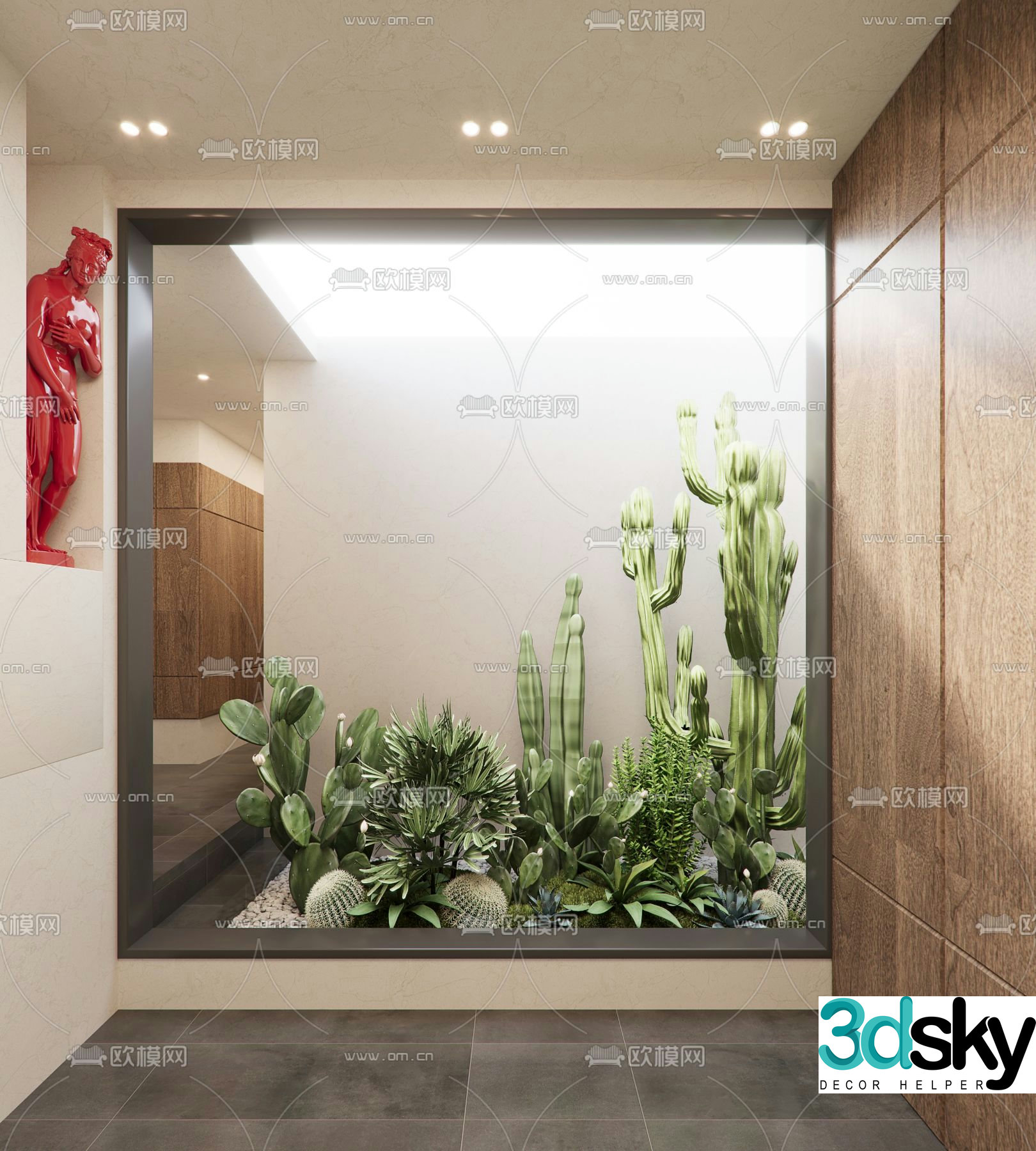 Indoor landscape landscaping aisle landscaping 3D model