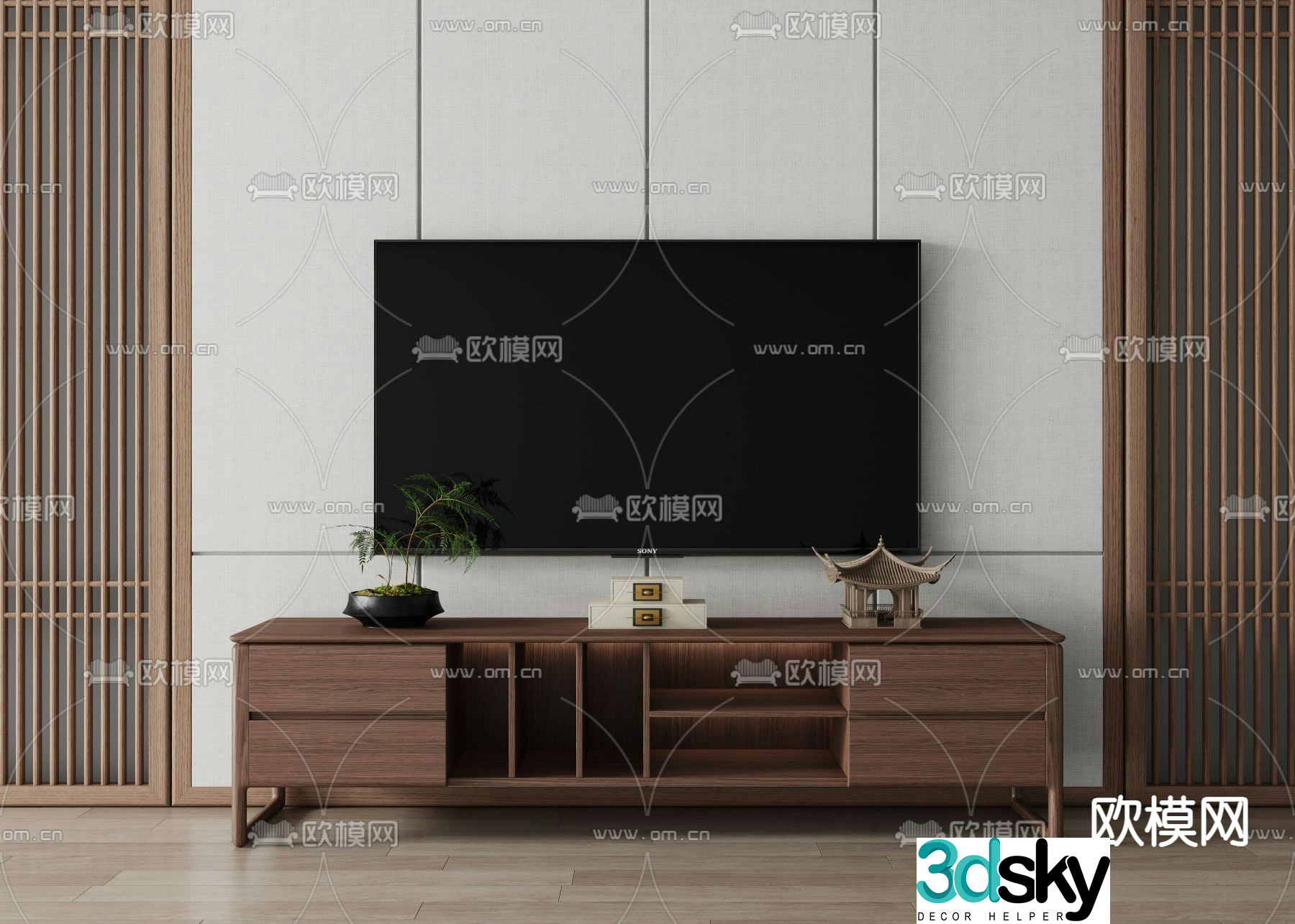 New Chinese style TV cabinet 3d model