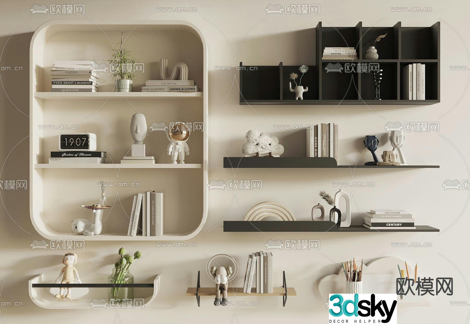 Wall cabinet wall cabinet storage rack 3D model