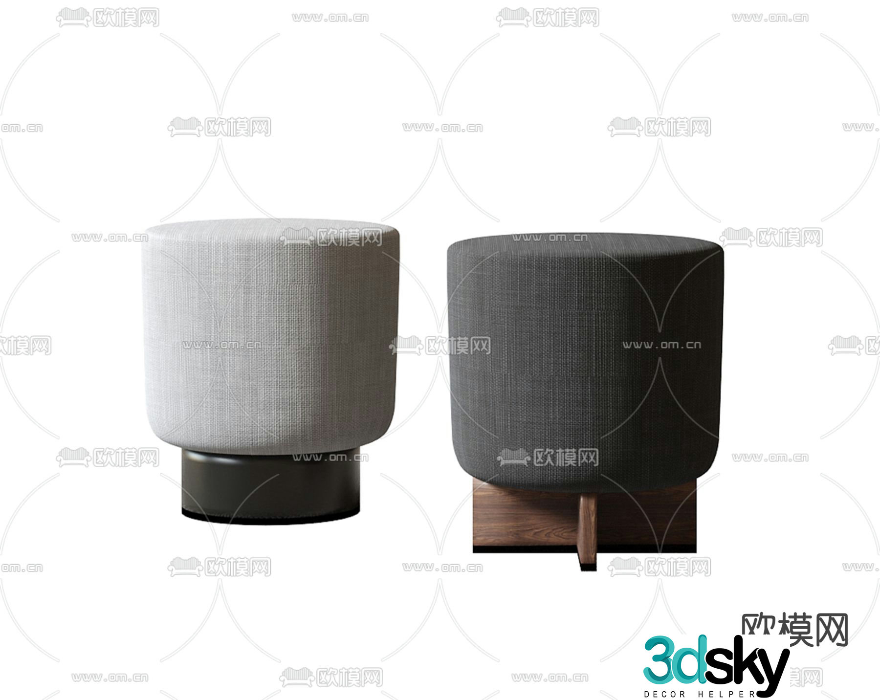 Modern dressing stool 3d model