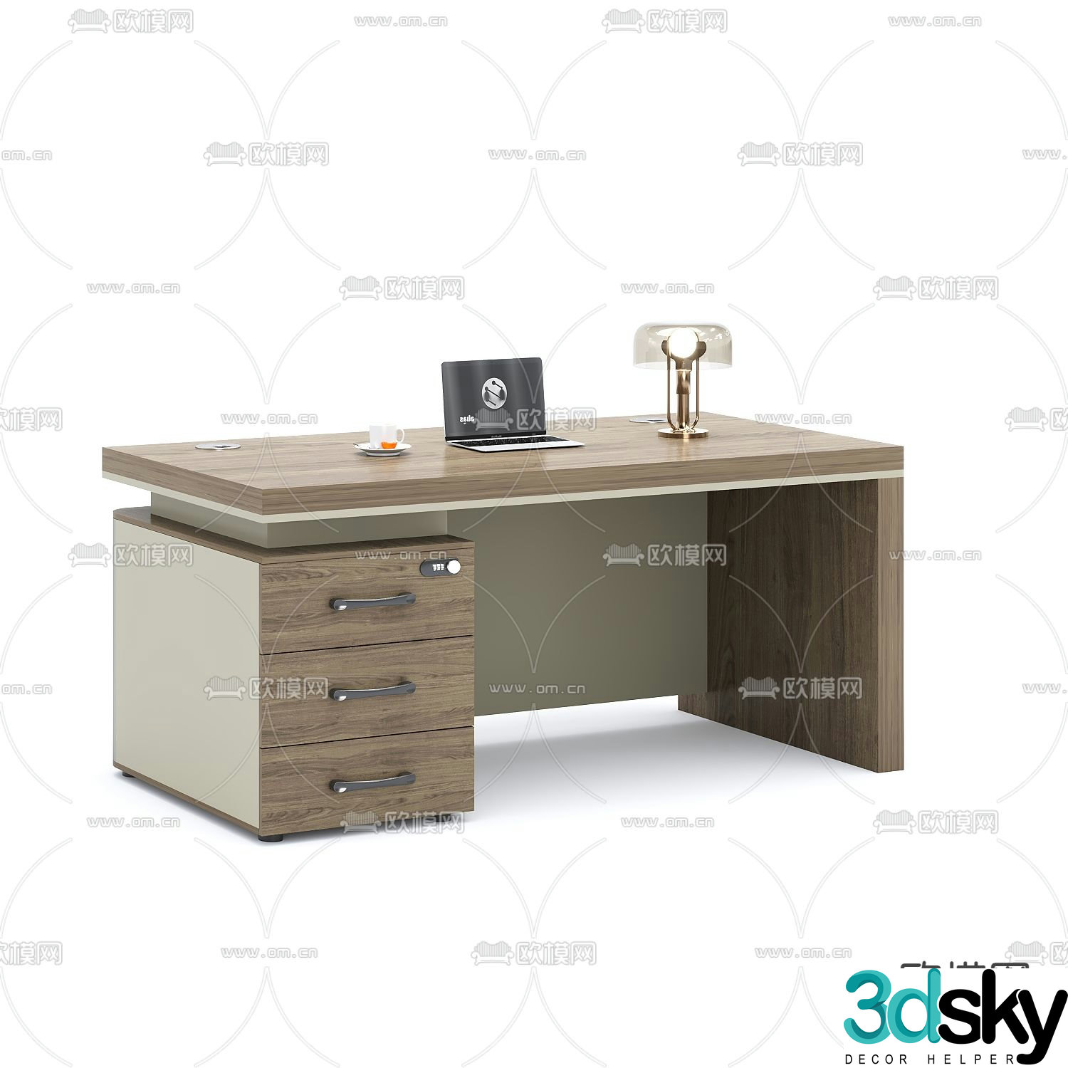 Modern office desk boss desk 3d model