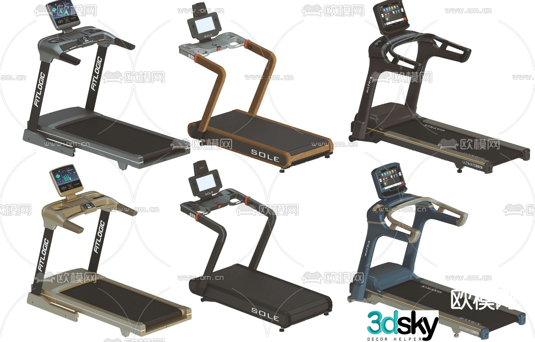 Fitness equipment treadmill 3d model