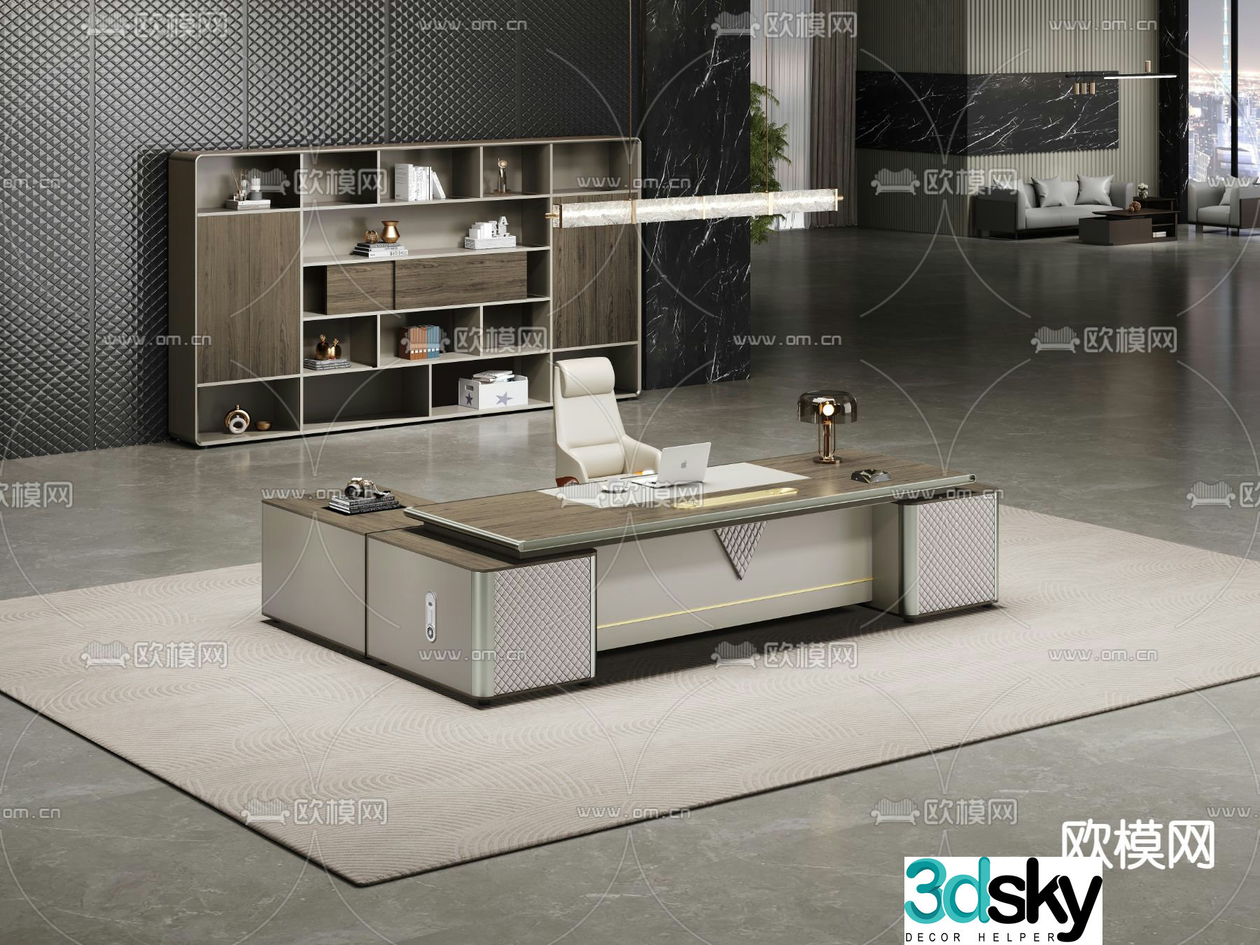 Modern boss desk desk desk 3d model