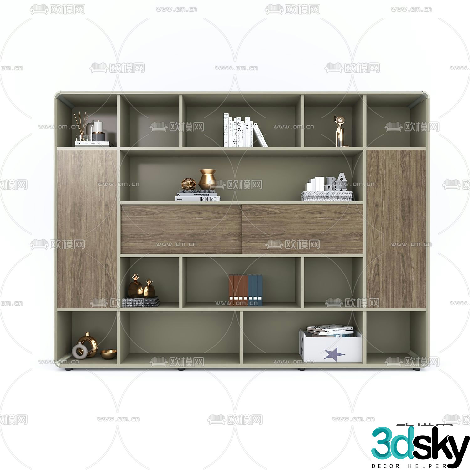 Modern filing cabinet decorative cabinet storage cabinet 3d model