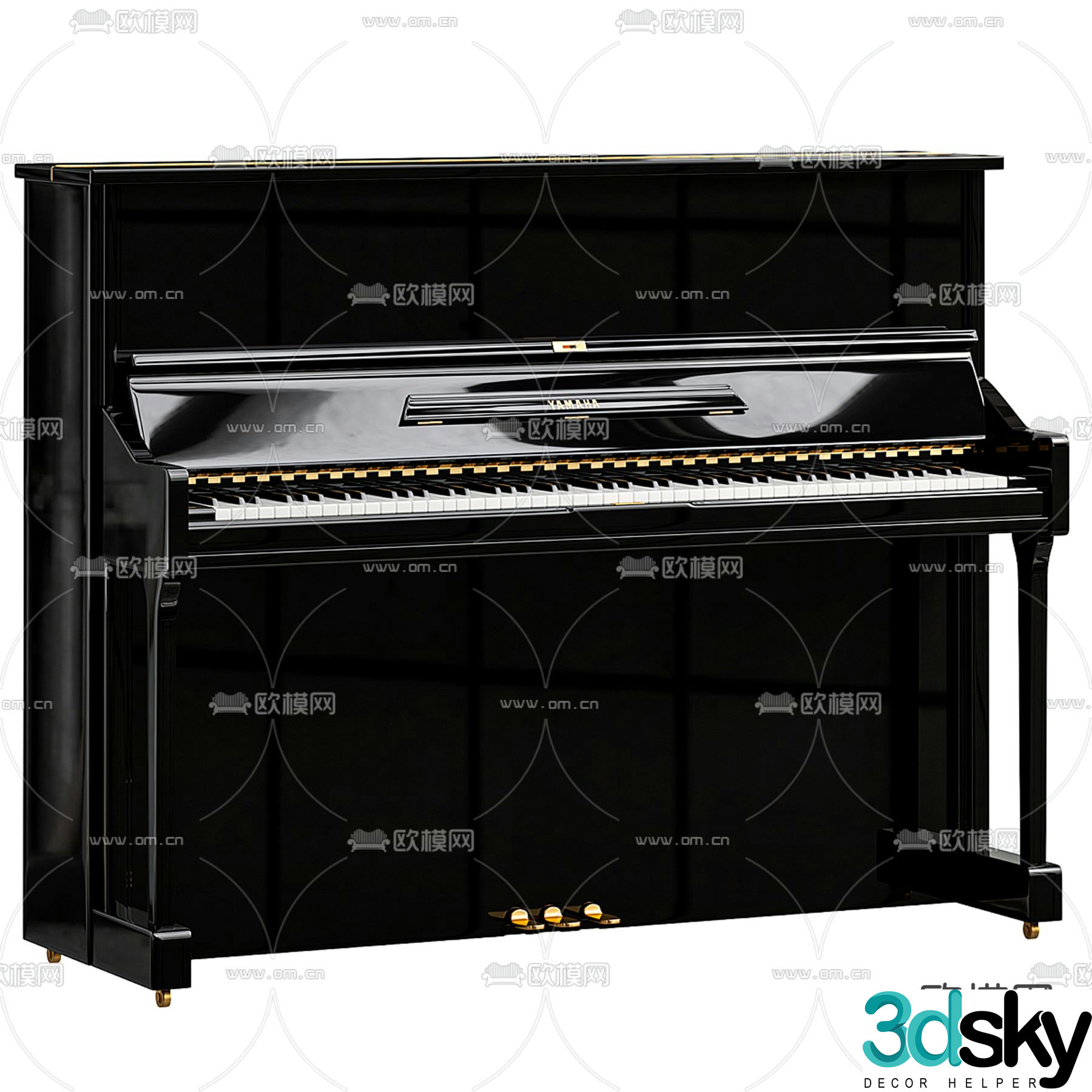 Musical equipment upright piano 3d model