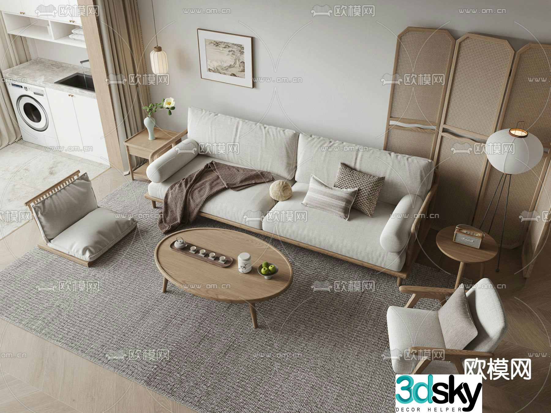 Wabi Sabi modular sofa 3d model