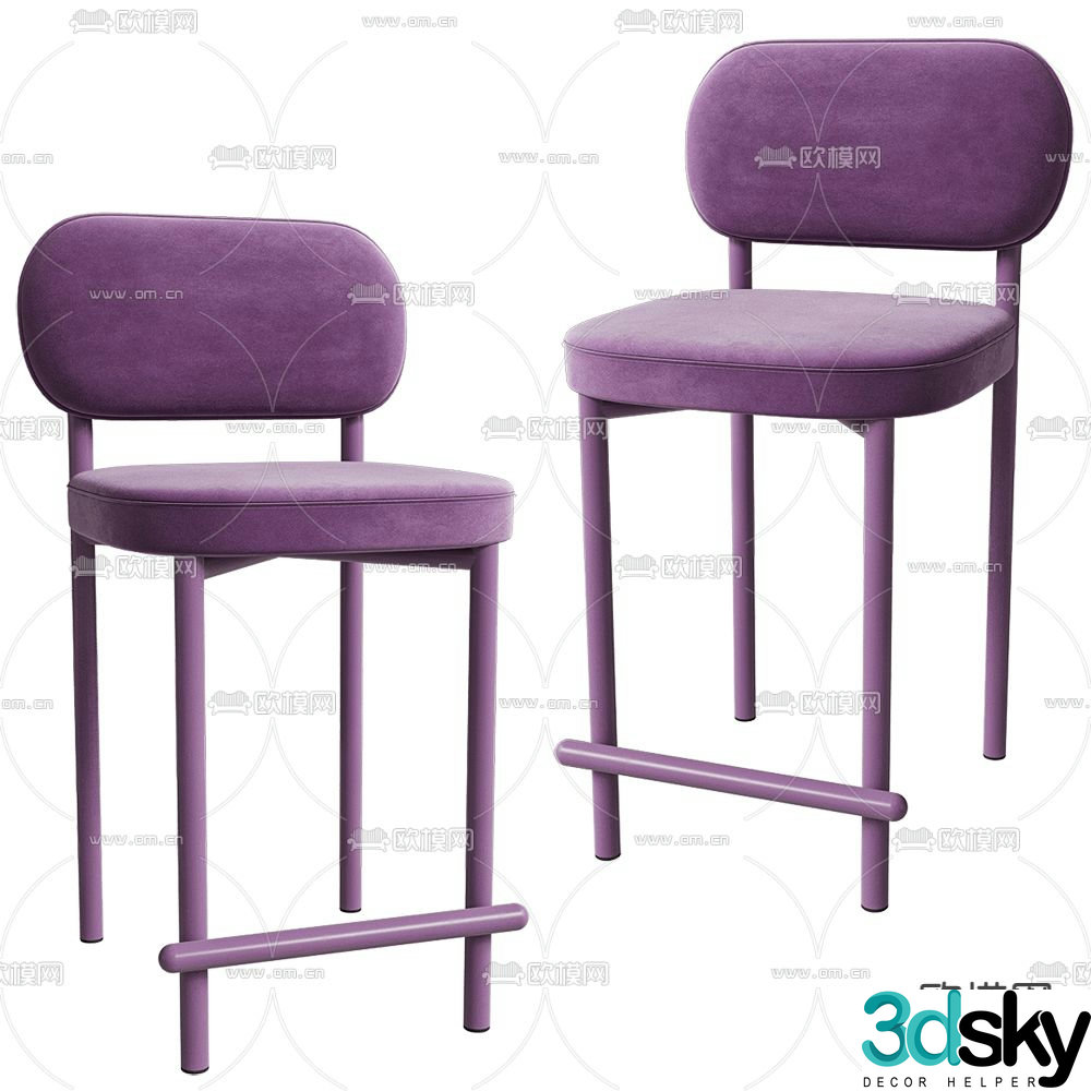 design purple bar stool bar stool high stool 3d model