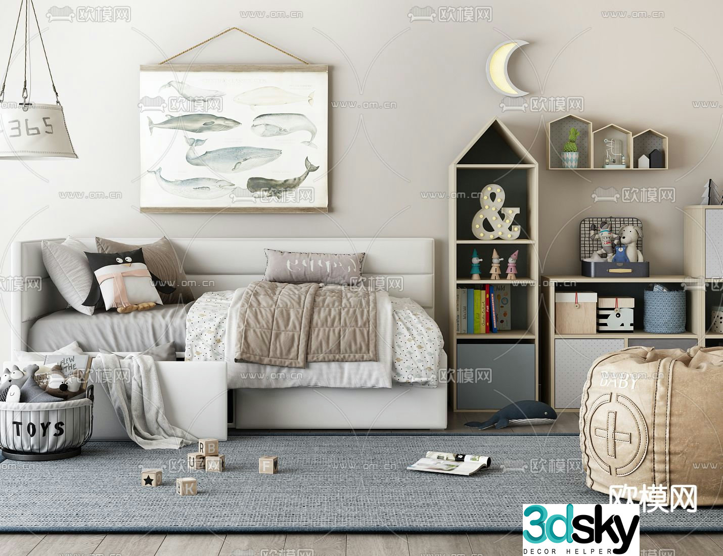 Children’s sofa toy cabinet hanging picture 3D model