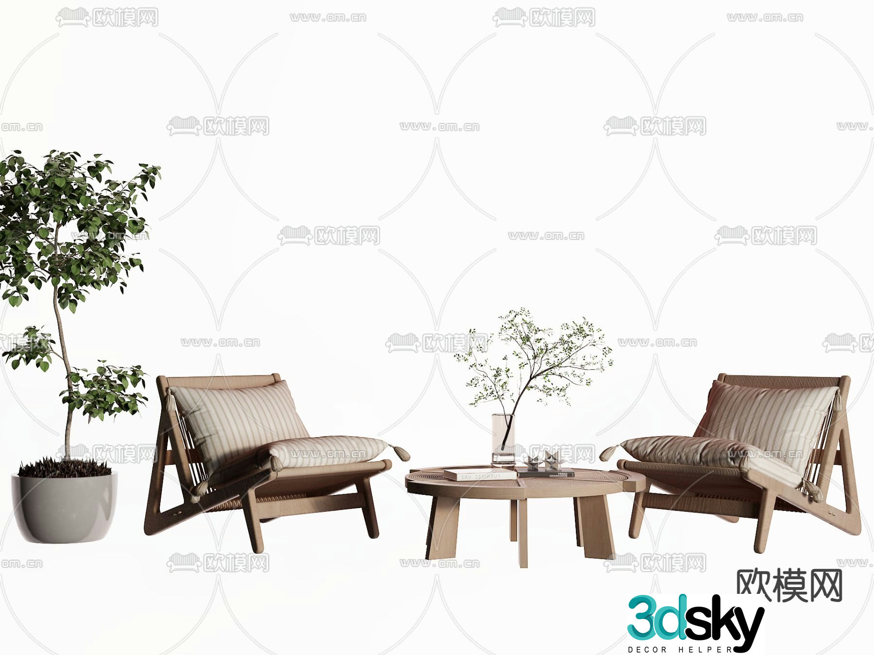 Outdoor chair leisure chair 3d model