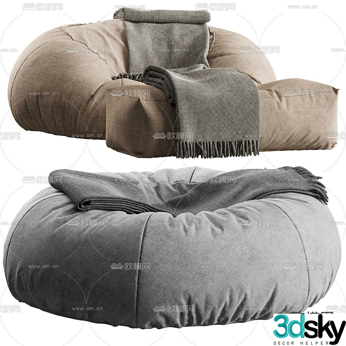Bean bag sofa 3d model