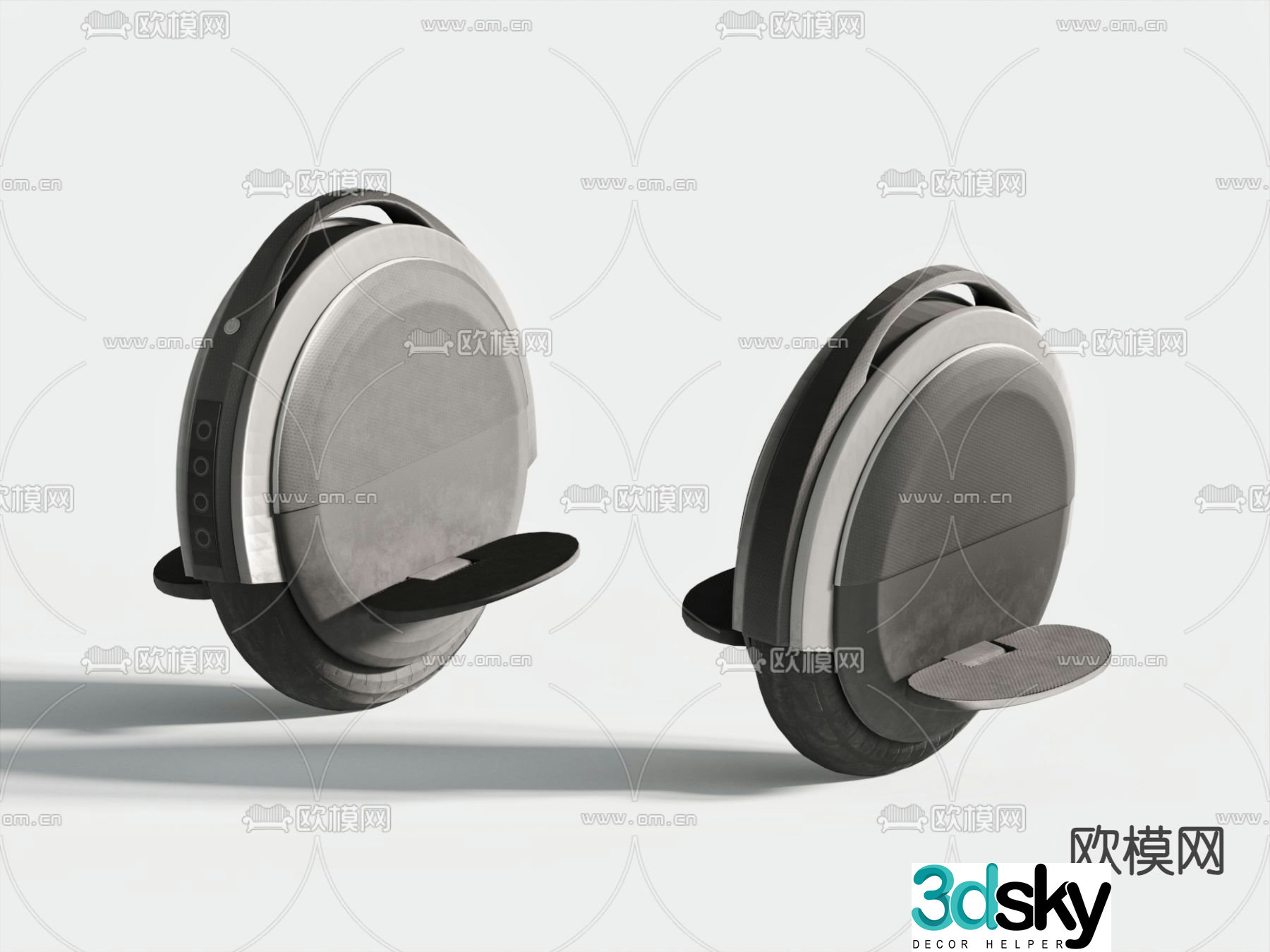Modern smart balance car 3d model