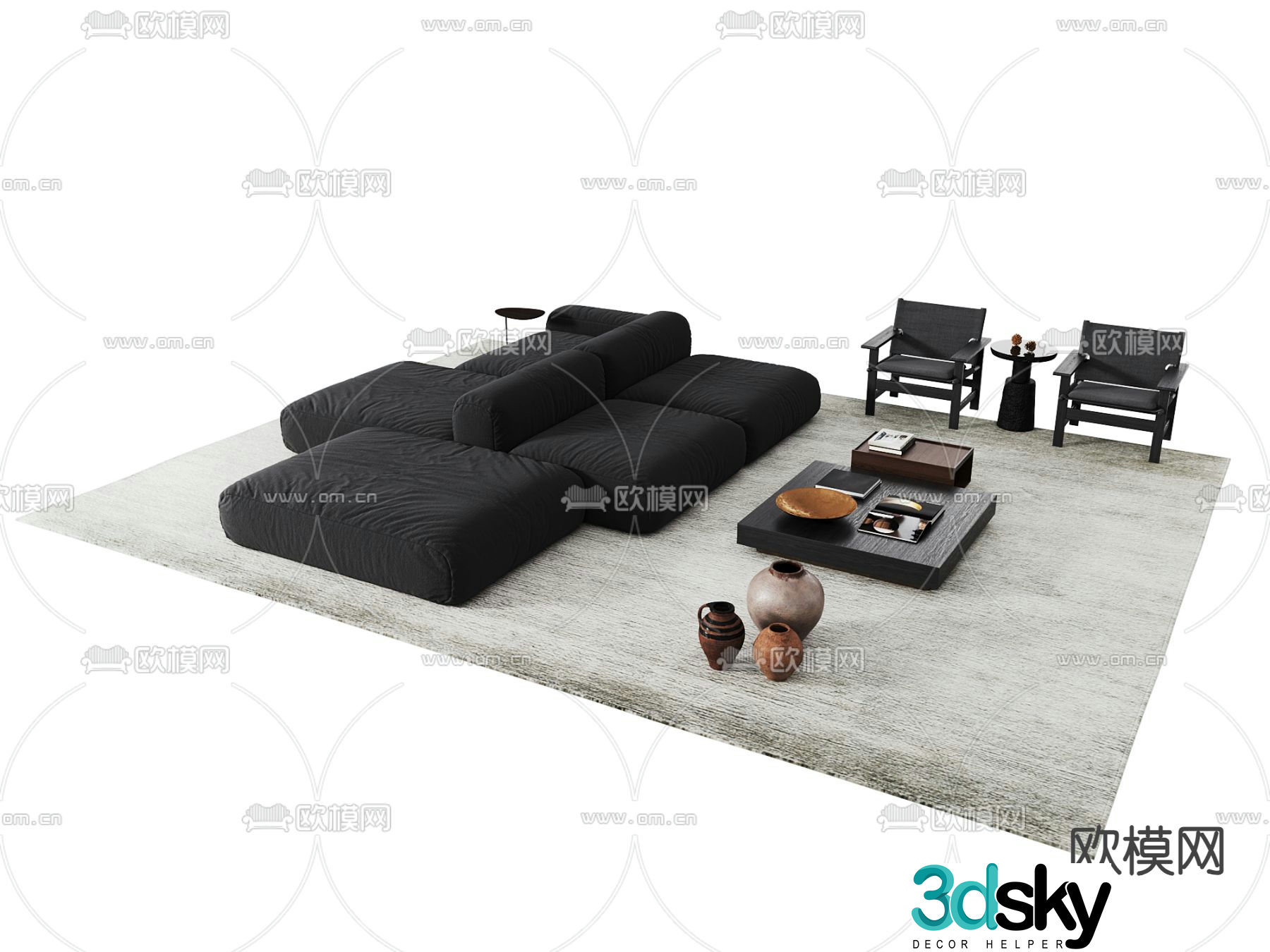 Modern living room sofa 3d model