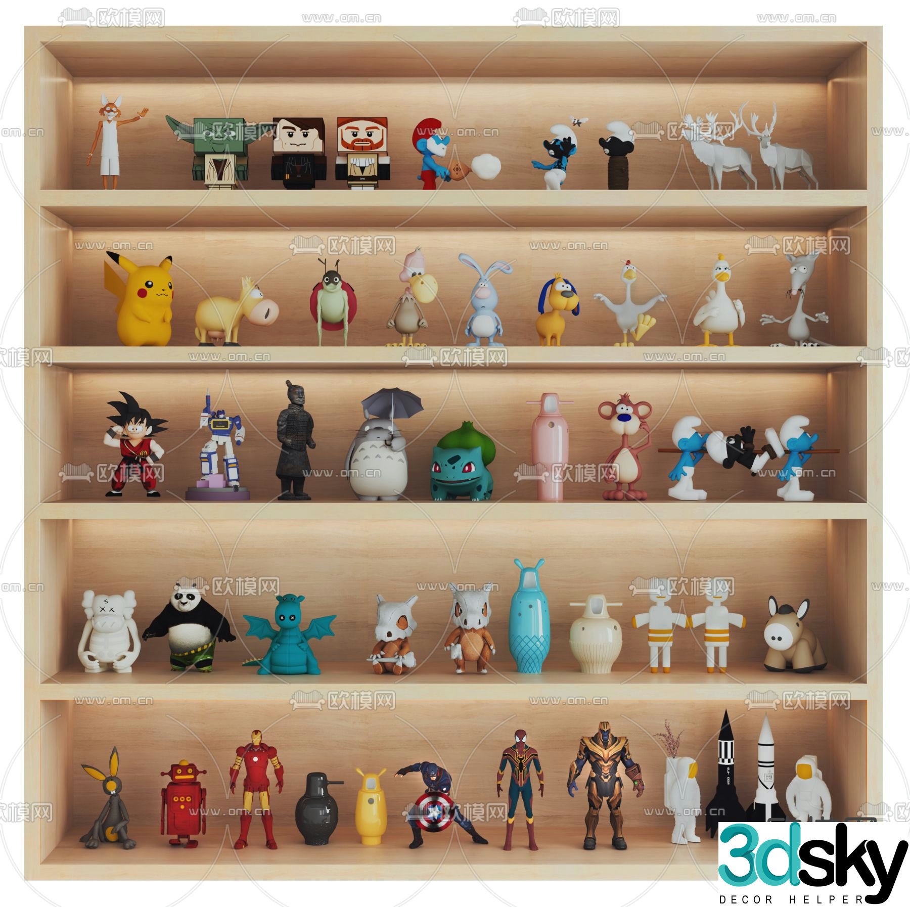Toy Figures Trendy Toy Dolls Cartoon Ornaments 3D Model