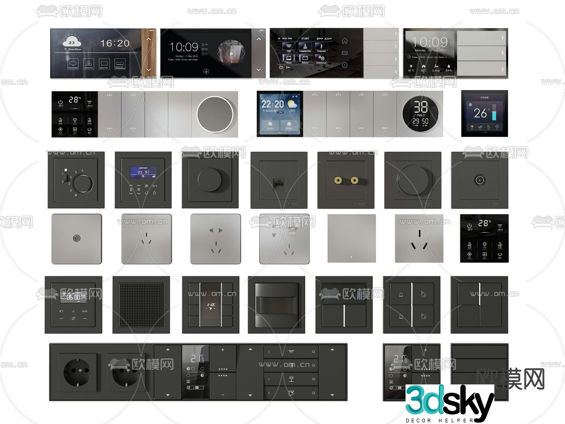 Modern switch panel 3d model