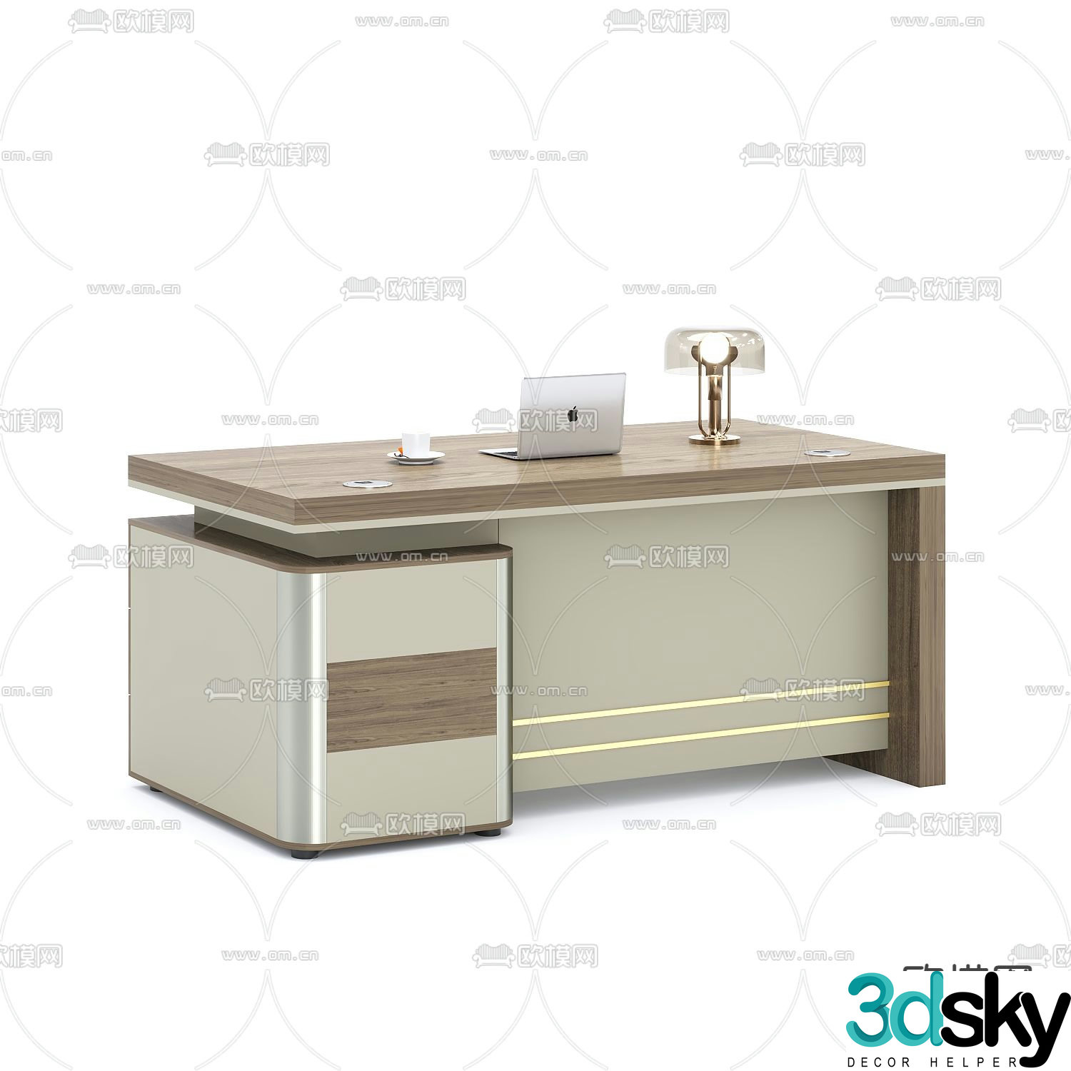 Modern office desk boss desk 3d model