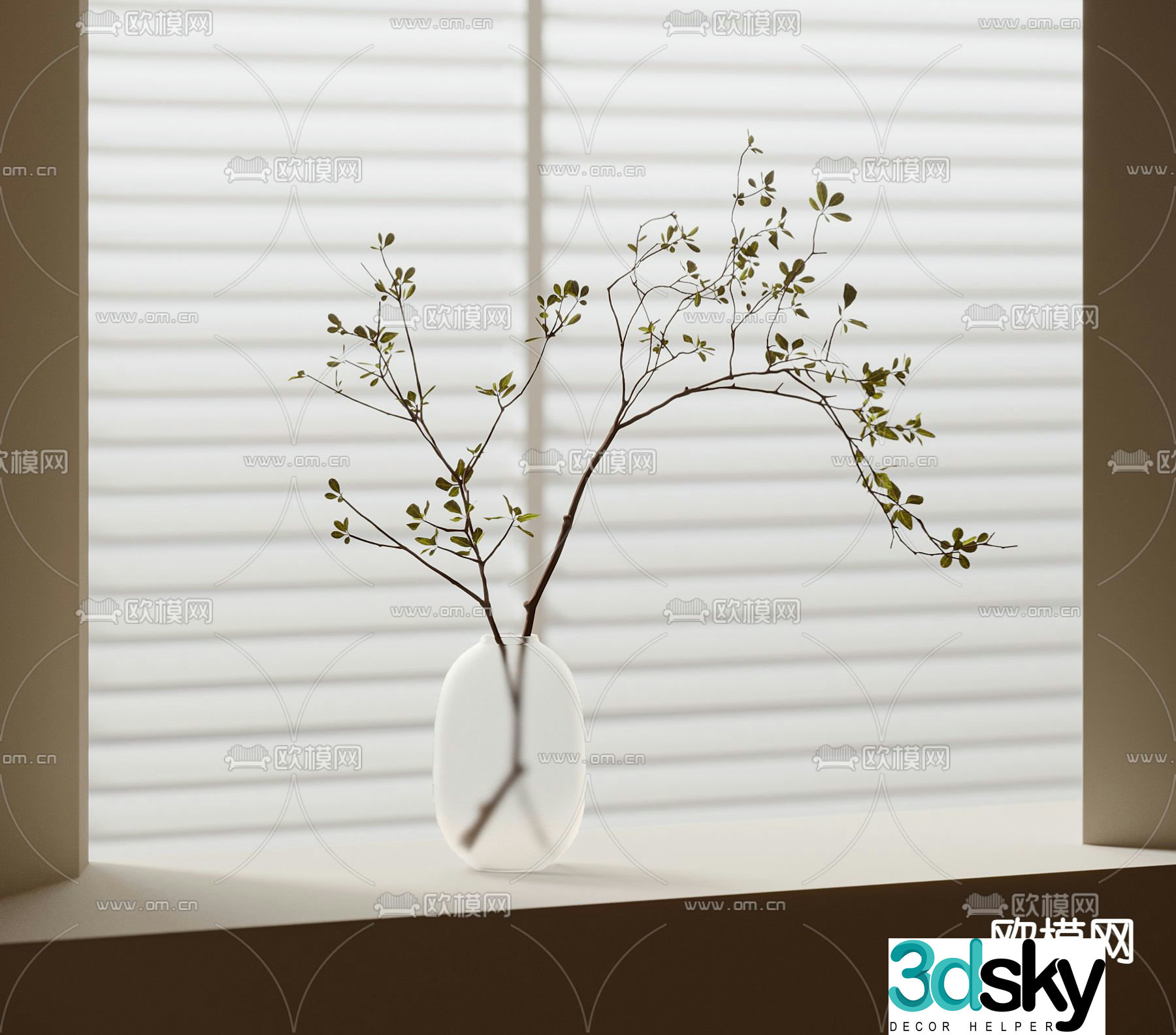 Aquatic plants hydroponic green plants 3D model
