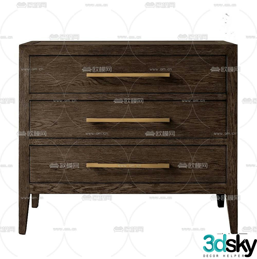 wabi-sabi bedside table 3d model