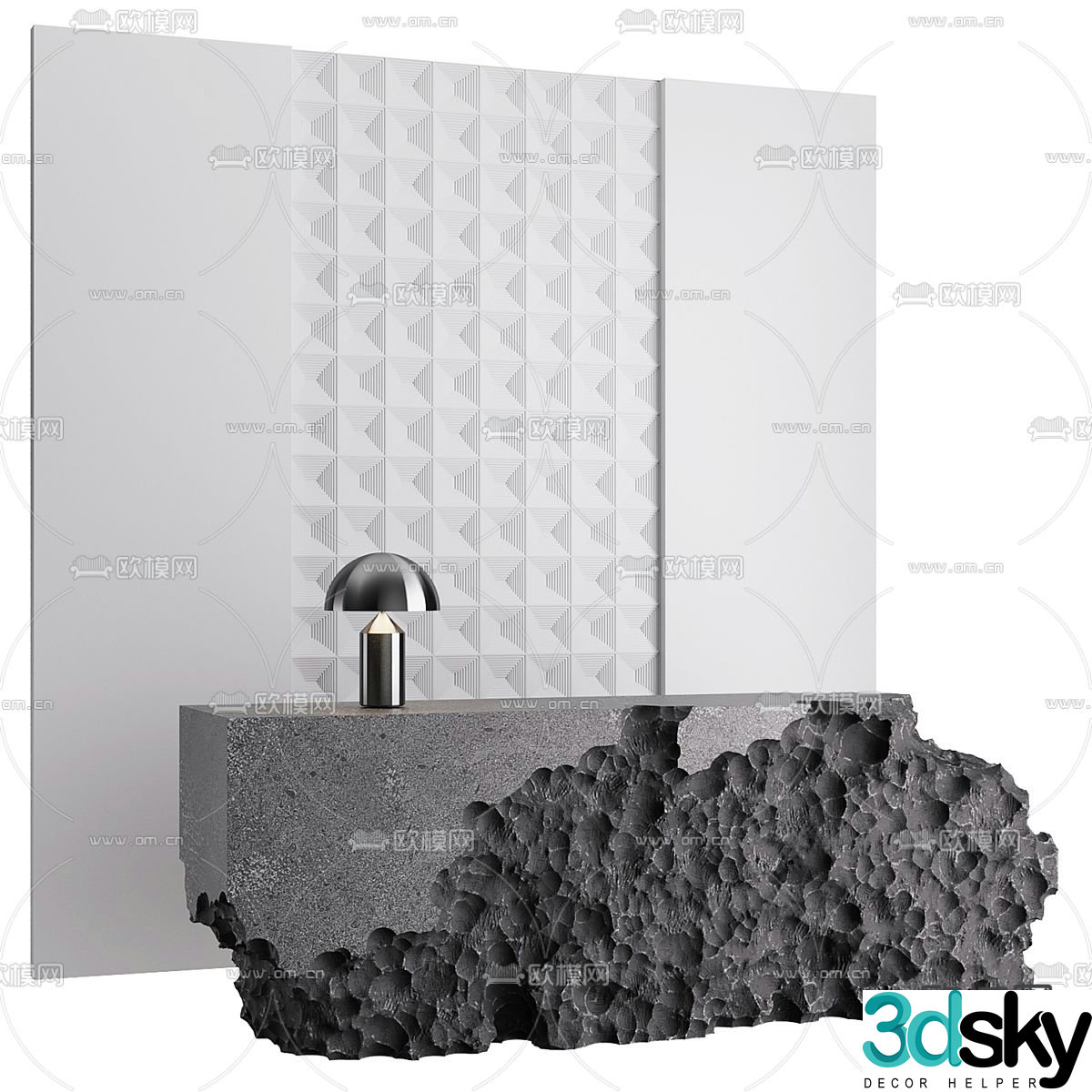 Front desk service desk information desk reception desk 3d model
