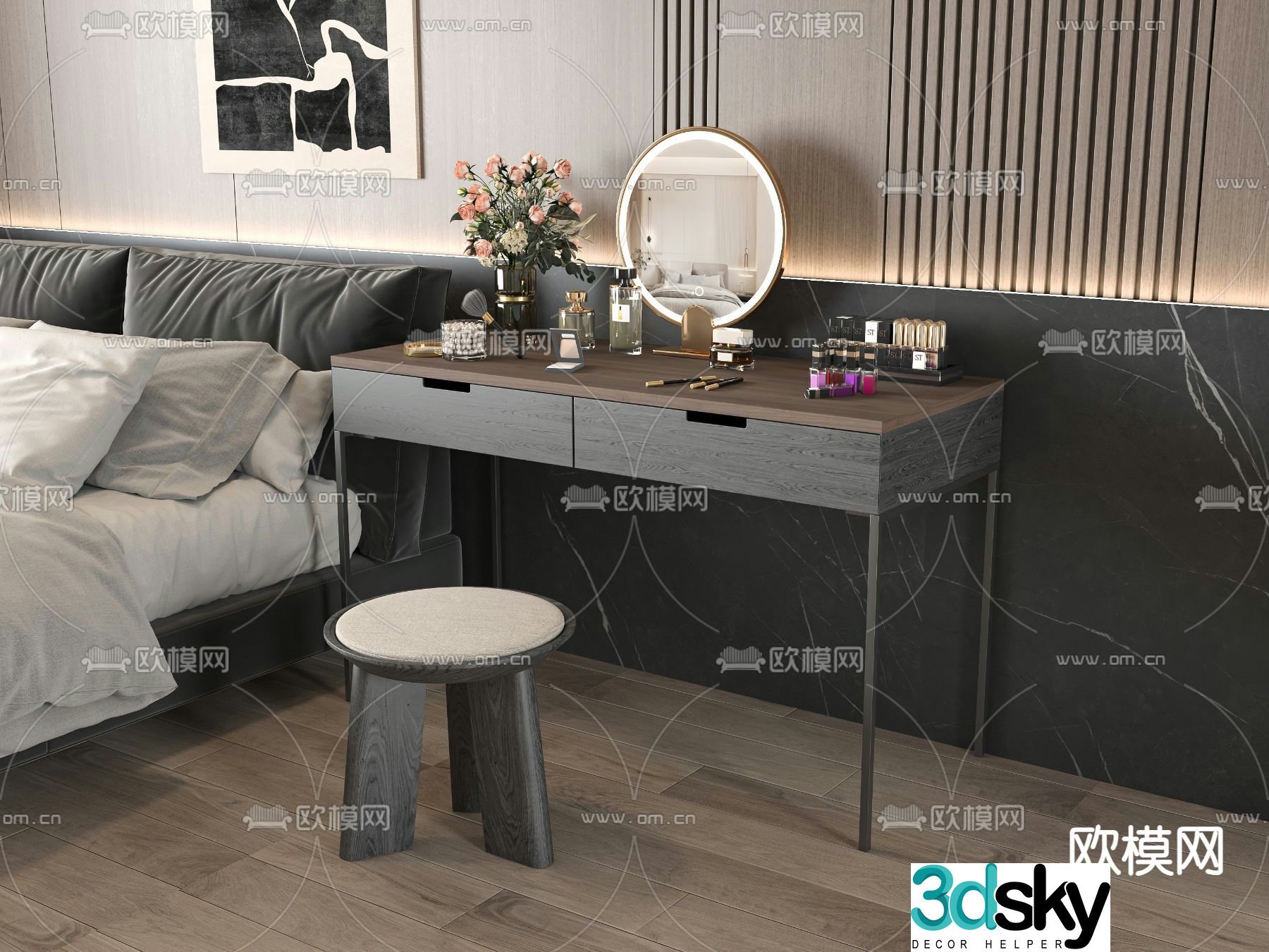 Modern dressing table dressing table 3d model