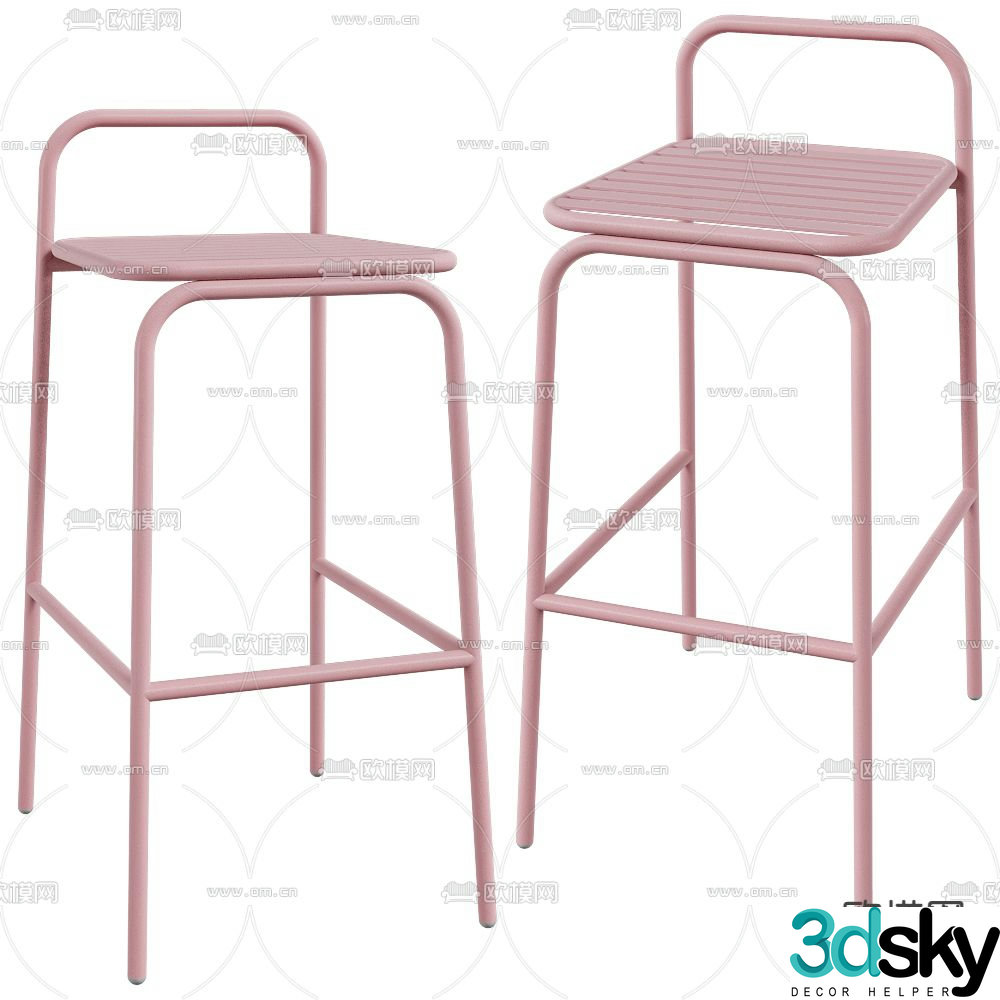 19.17.design pink bar stool bar stool high stool 3d model