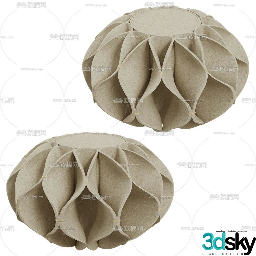 Gan Rugs low stool drum stool petal stool 3d model